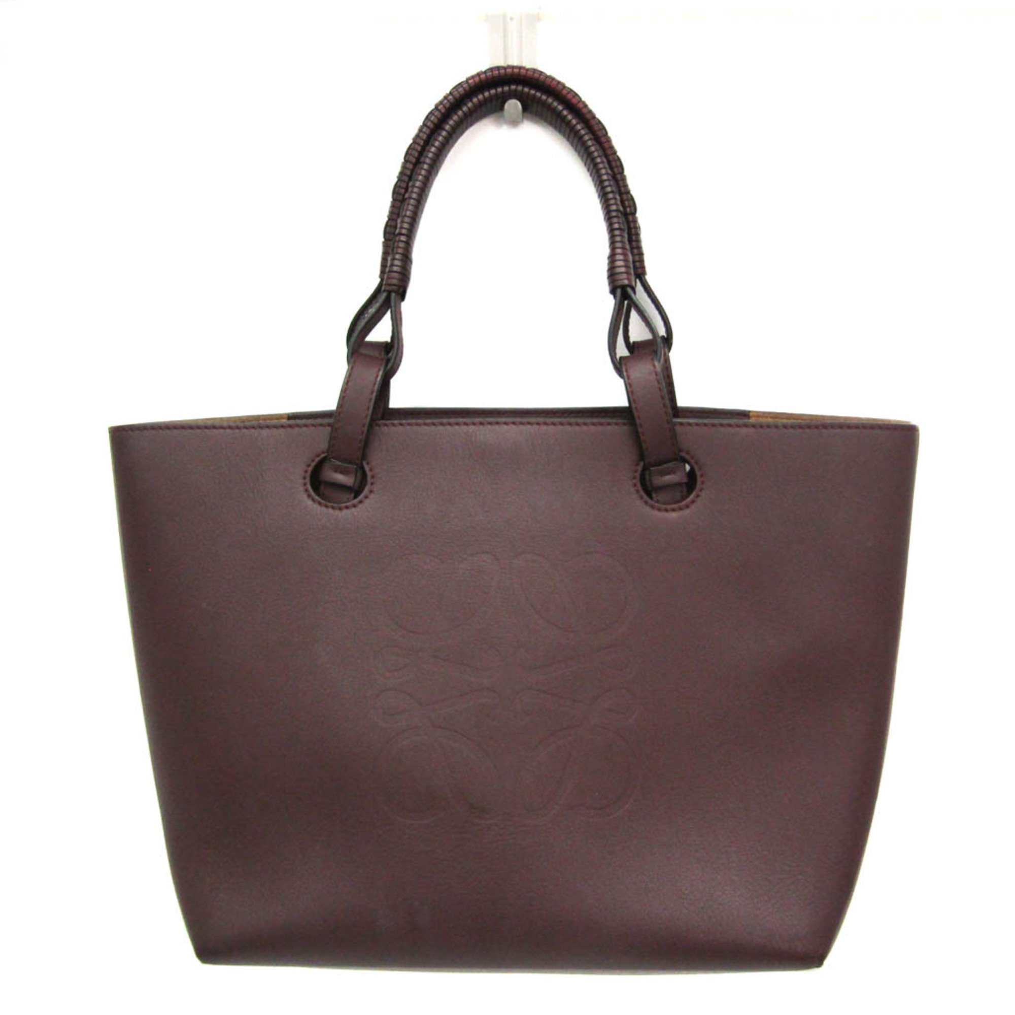 ロエベ(Loewe) アナグラム A717S72X02 レディース レザー ハンドバッグ,トートバッグ ワイン【中古】|eLady