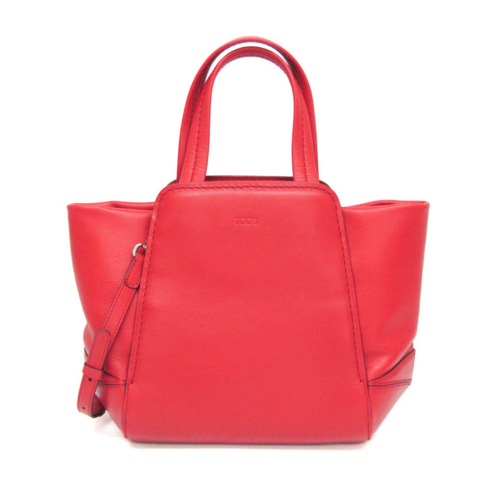 トッズ(Tod's) レディース レザー ハンドバッグ,ショルダーバッグ レッド【中古】