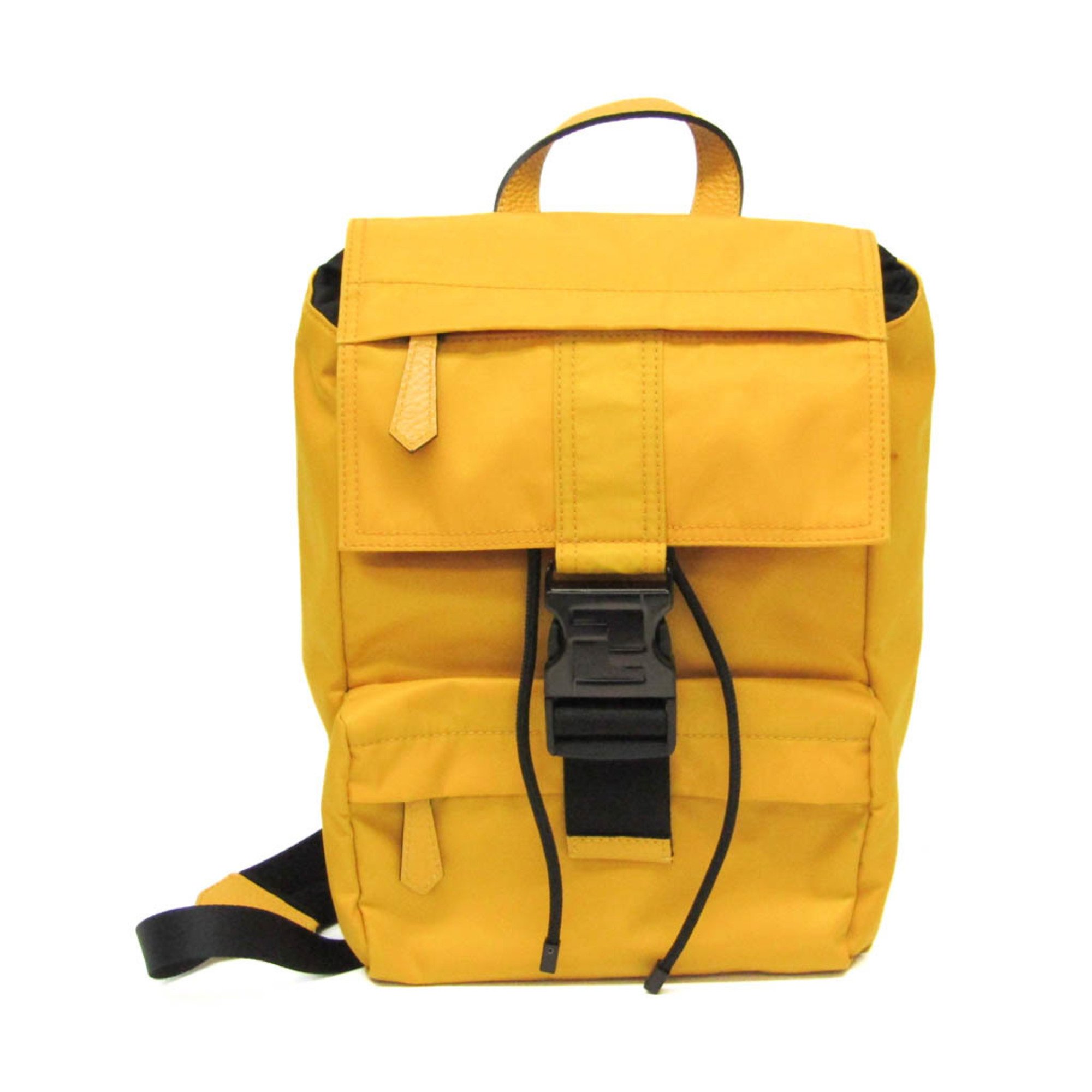 フェンディ(Fendi) フェンディネス 7VZ067 メンズ,レディース ナイロン リュックサック,ボディバッグ イエロー【中古】