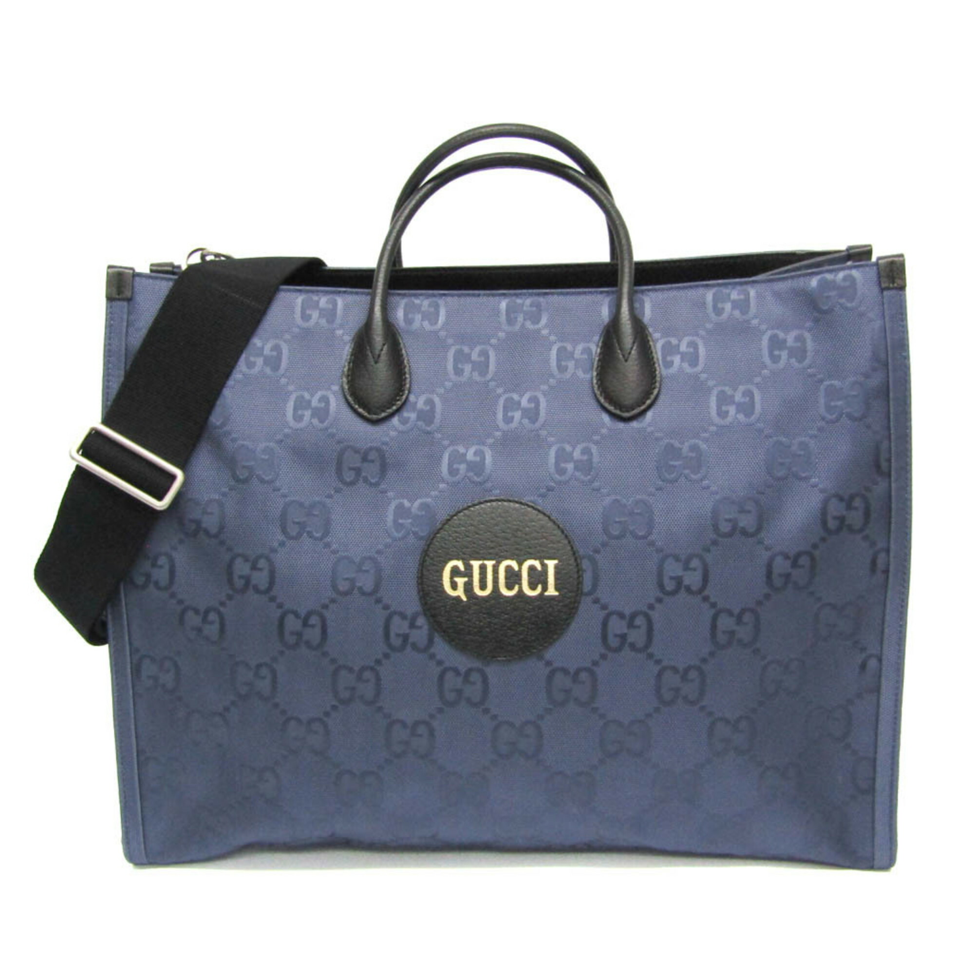 グッチ(Gucci) オフ ザ グリッド 696042 メンズ ナイロン,なめし革 ハンドバック,ショルダーバッグ 黒いこと,米国海軍【中古】