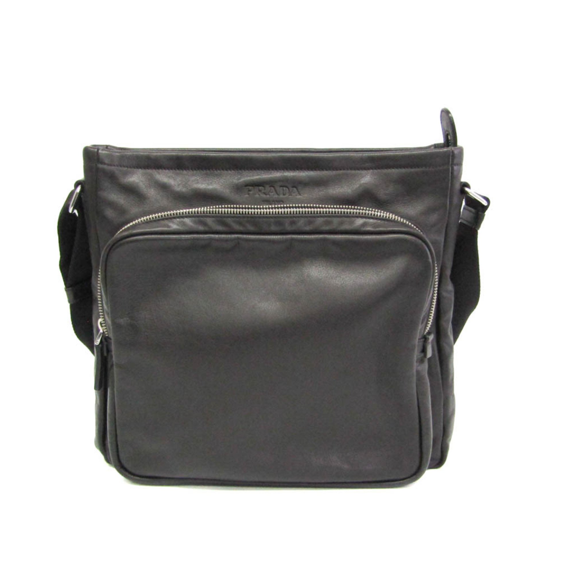 プラダ(Prada) BANDOLIERA VA0785 レディース レザー ショルダーバッグ ブラック【中古】