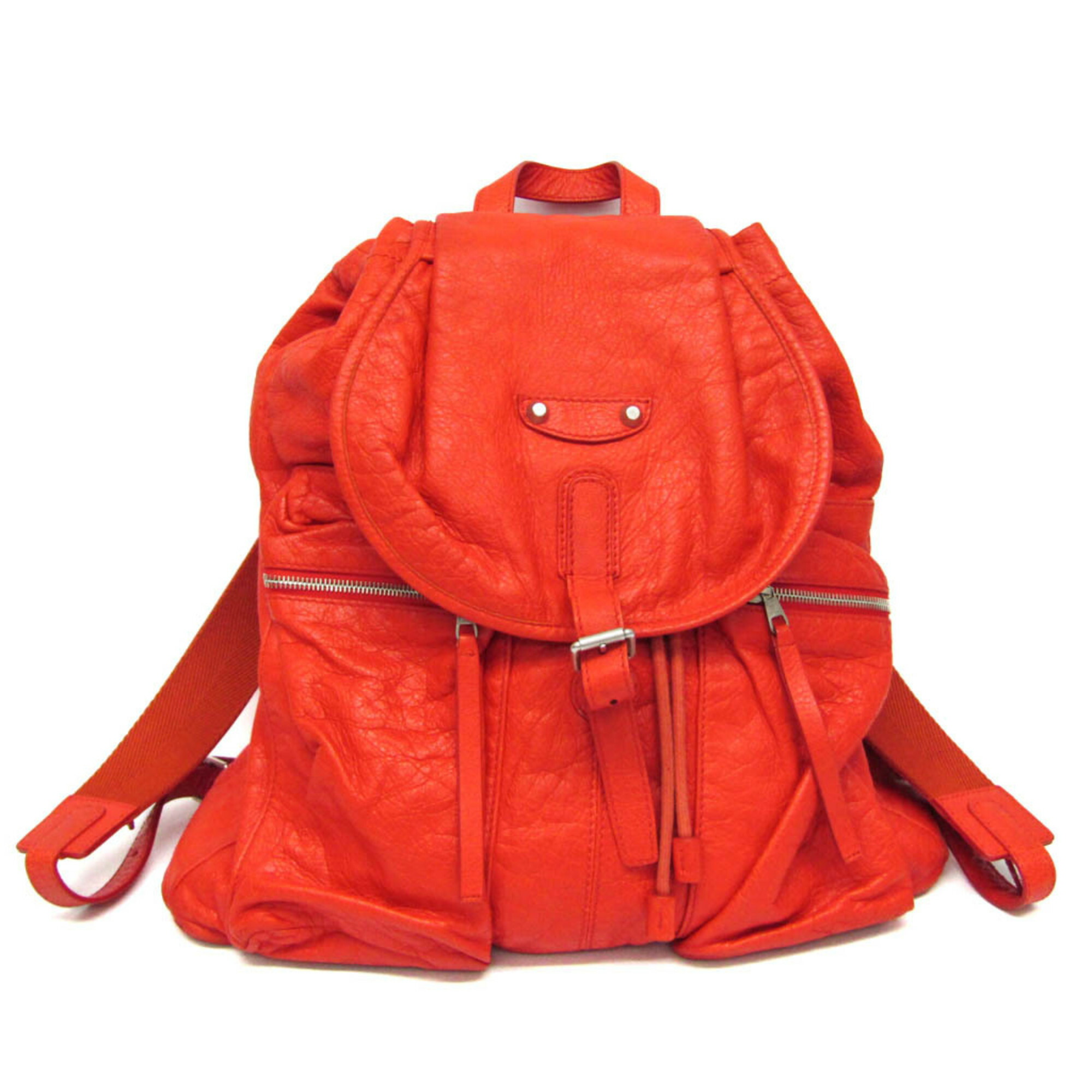 バレンシアガ(Balenciaga) 326404 レディース,メンズ レザー リュックサック レッド【中古】
