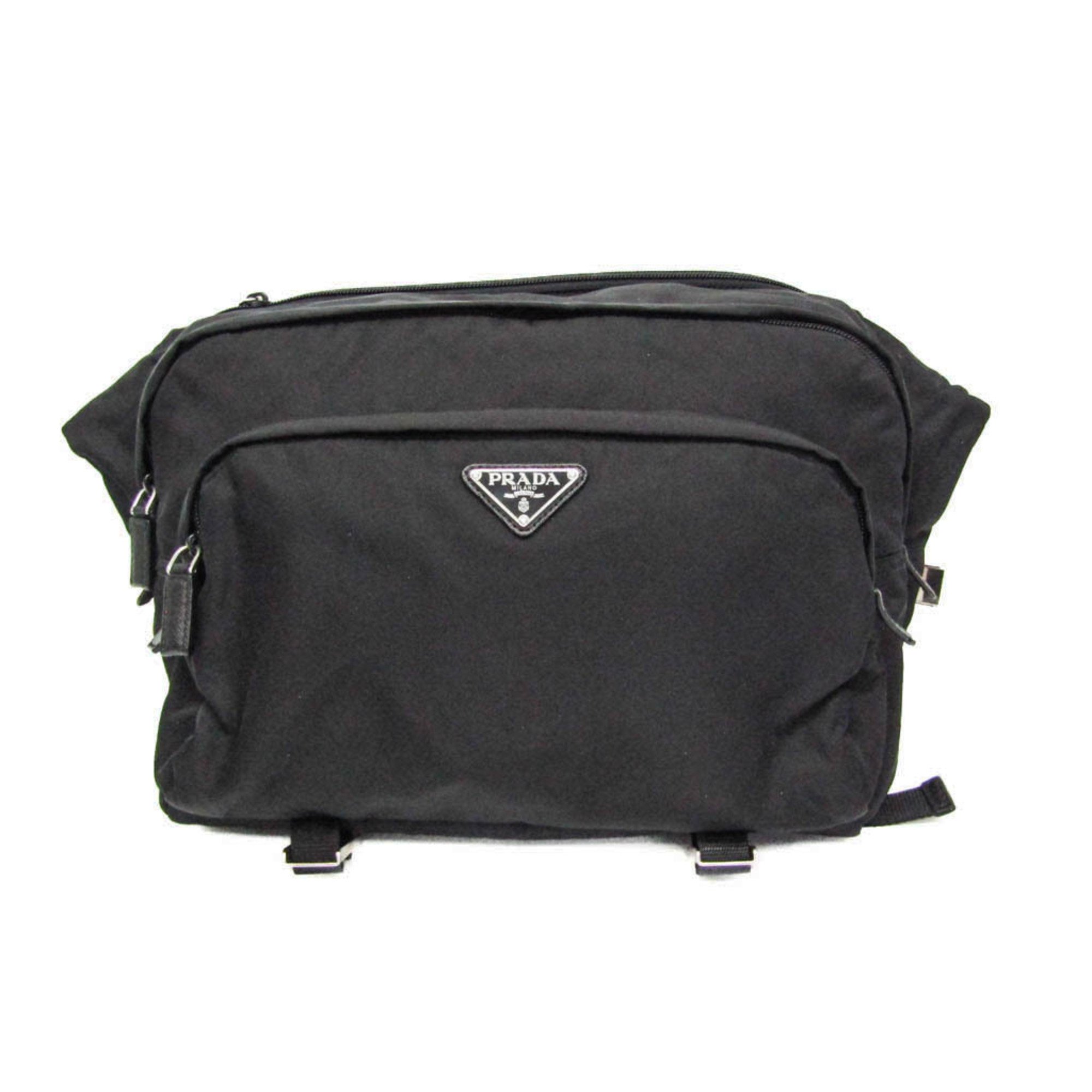 プラダ(Prada) テスート モンターニャ 2VH021 メンズ ナイロン ショルダーバッグ,ボディバッグ ブラック【中古】