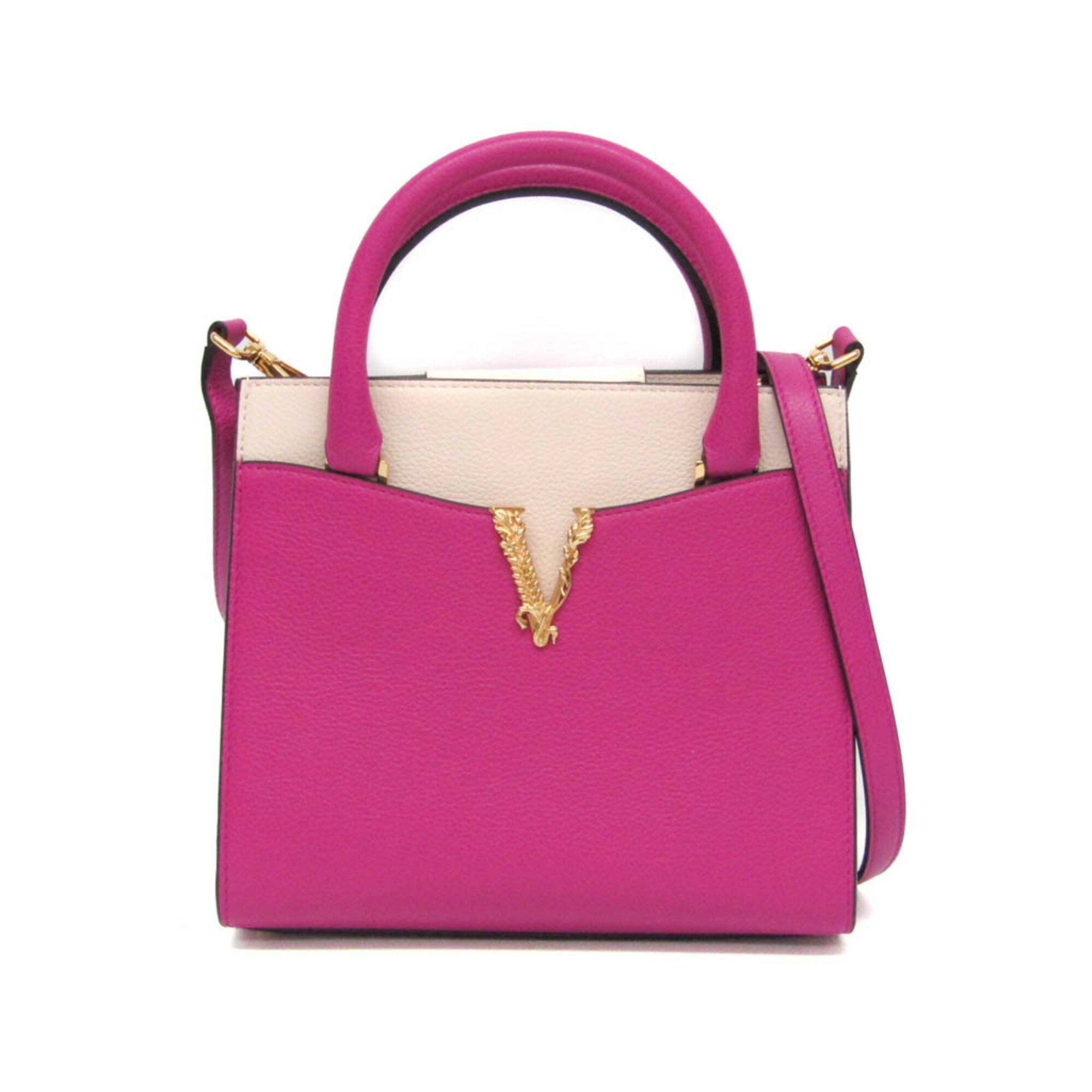VERSACE　ヴェルサーチェ　ヴィルトゥスレター　ハンドバッグ　2way Versace Virtus Bag: Iconic 'V' Top-Handle Style | VERSACE US