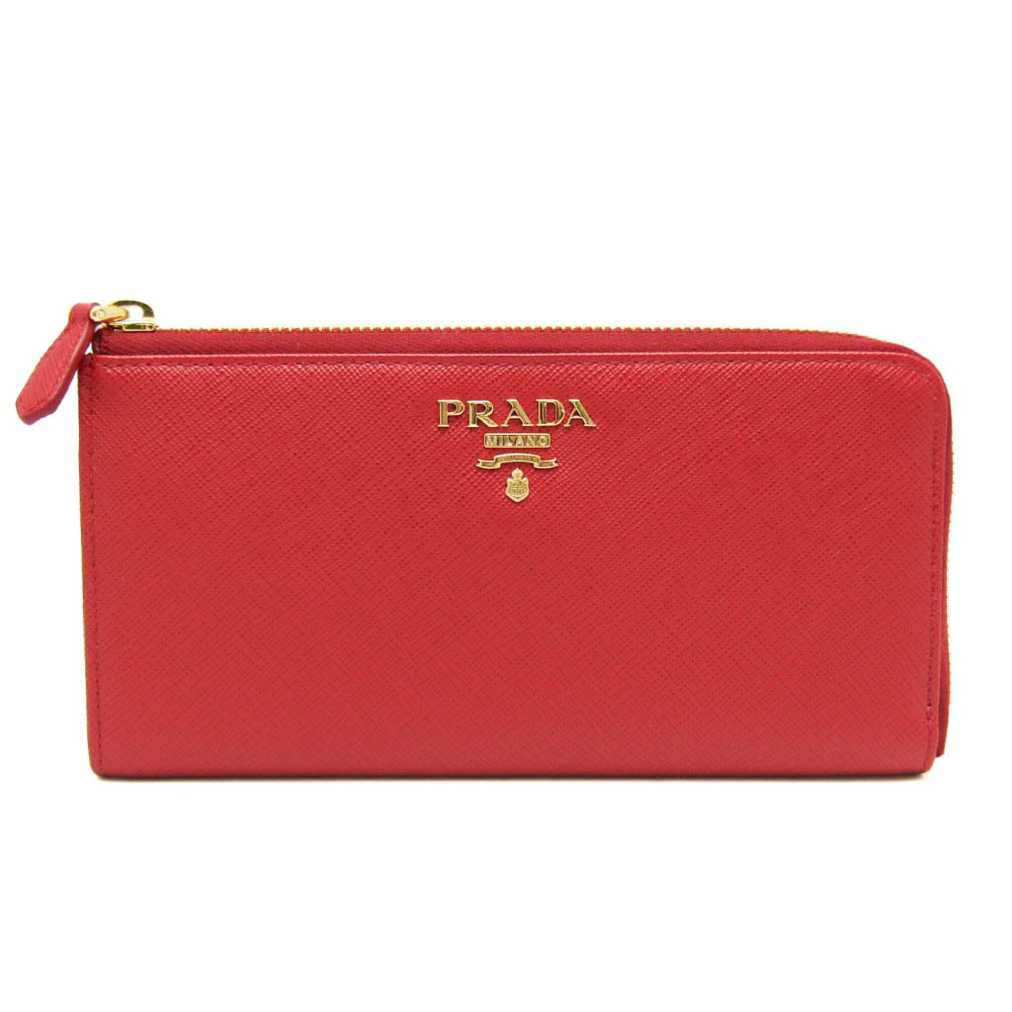 プラダ(Prada) 1ML030 メンズ,レディース Saffiano 長札入れ(二つ折り) レッド【中古】|eLady