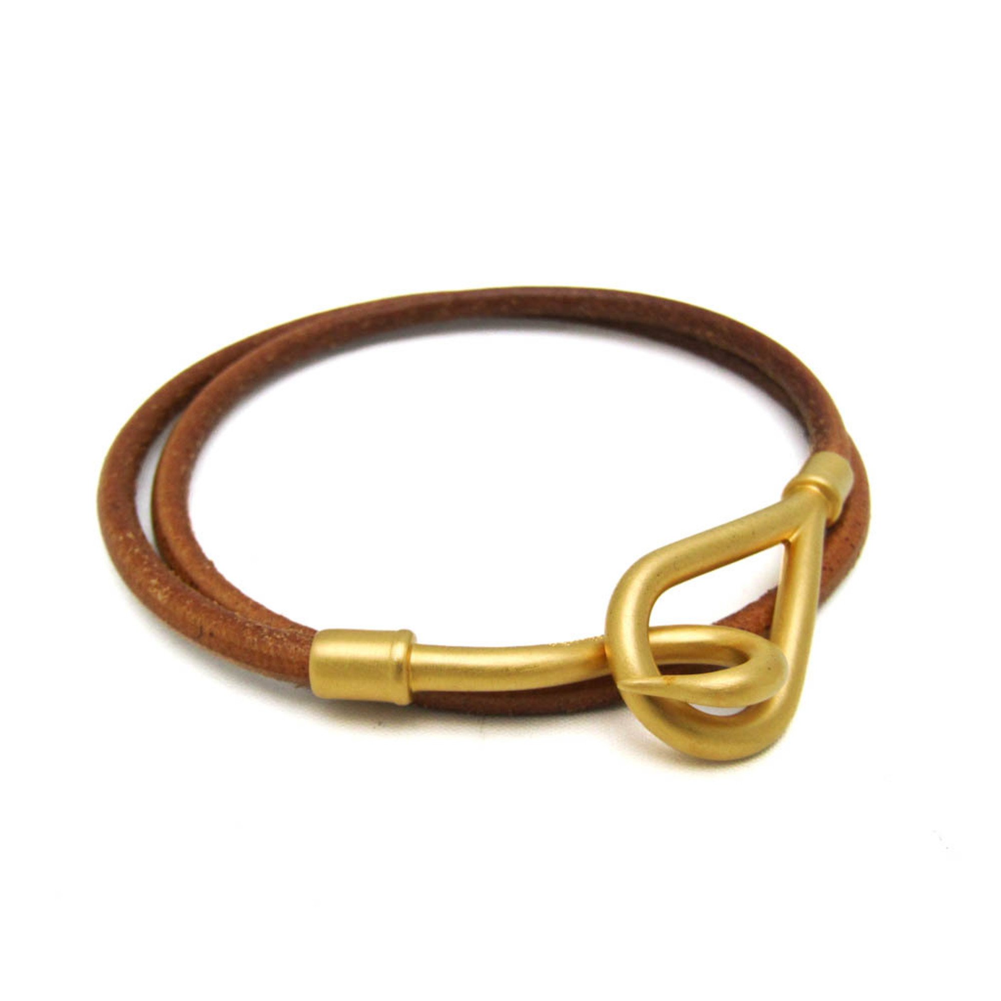 美品　HERMES  2連ブレスレット　ダークブラウン＆ゴールド金具 HERMES エルメス ゴールド金具 ジャンボ 2連 レザー