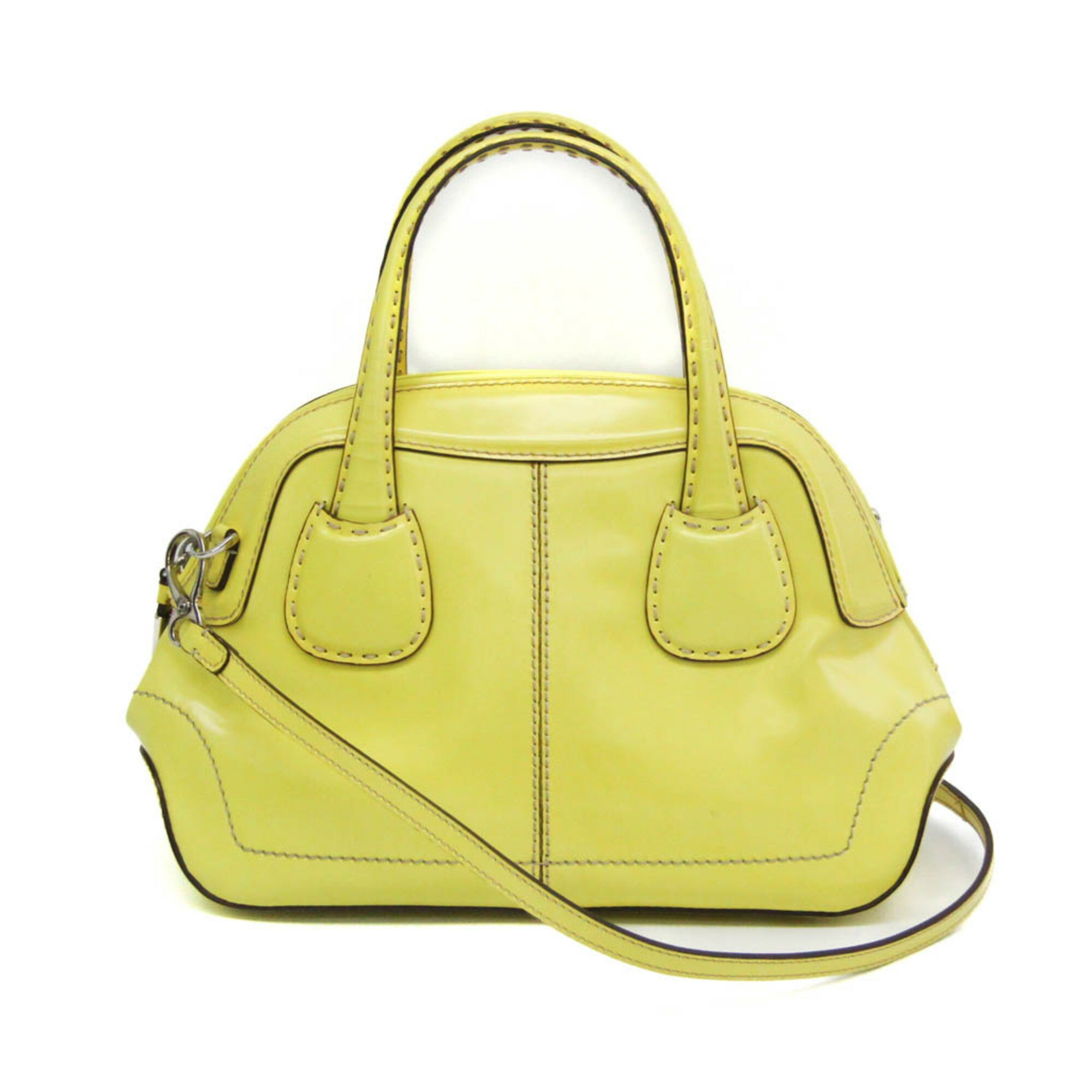トッズ(Tod's) レディース レザー ハンドバッグ,ショルダーバッグ イエロー【中古】