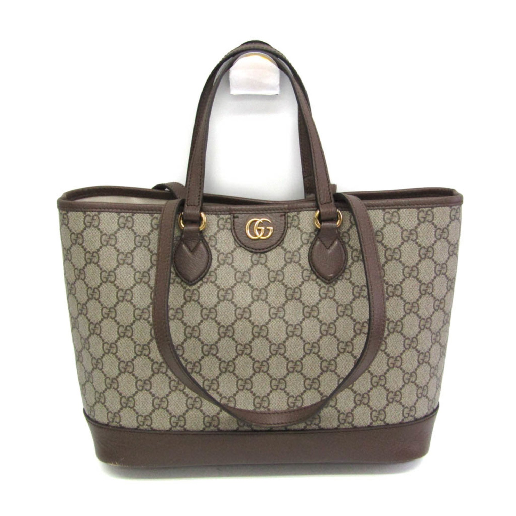 グッチ(Gucci) ダブルG ミディアムトートバッグ 765043 レディース GGスプリーム ショルダーバッグ,トートバッグ ベージュ【中古】