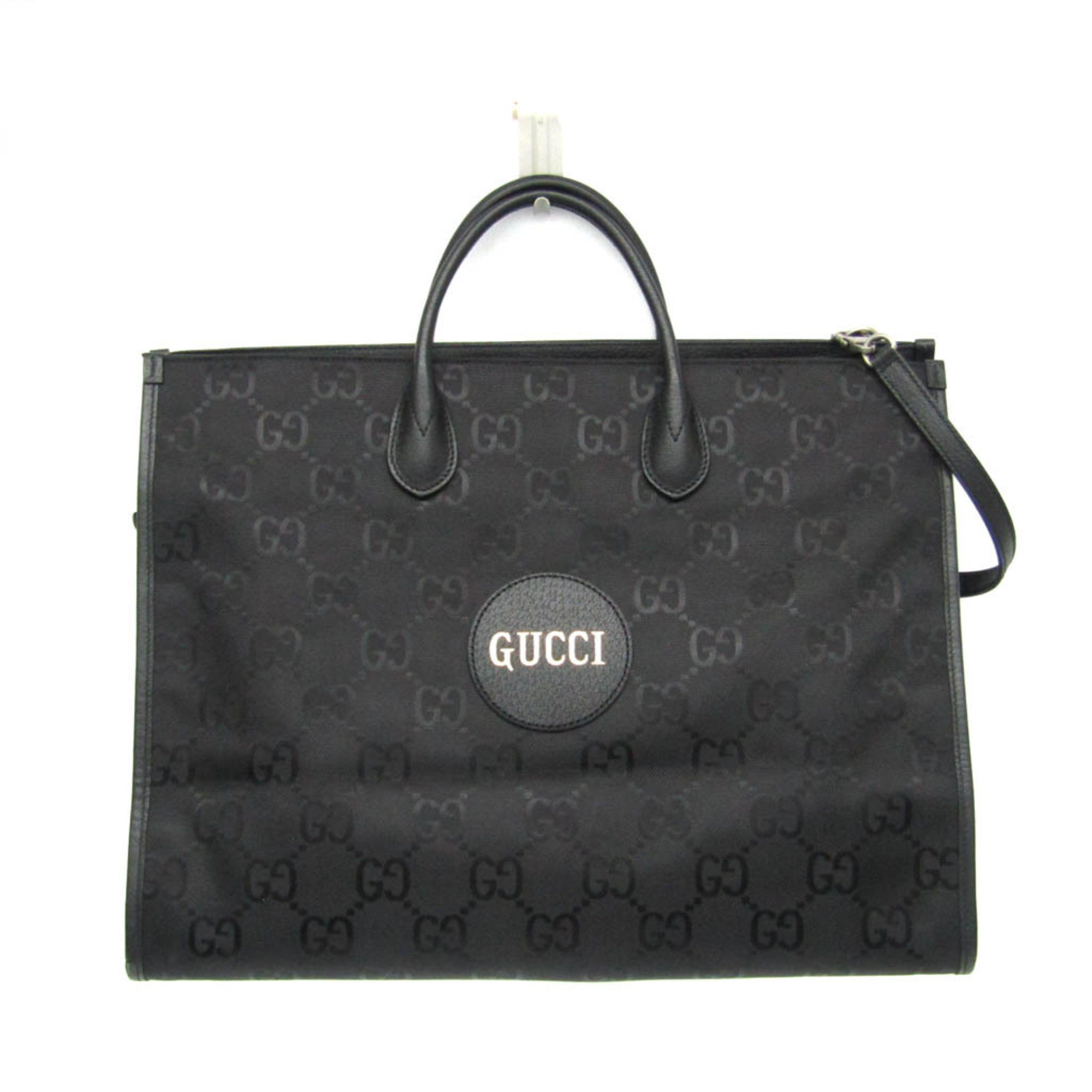 グッチ(Gucci) オフ ザ グリッド GG 630353 メンズ,レディース ナイロンキャンバス,レザー ハンドバッグ,ショルダーバッグ ブラック【中古】