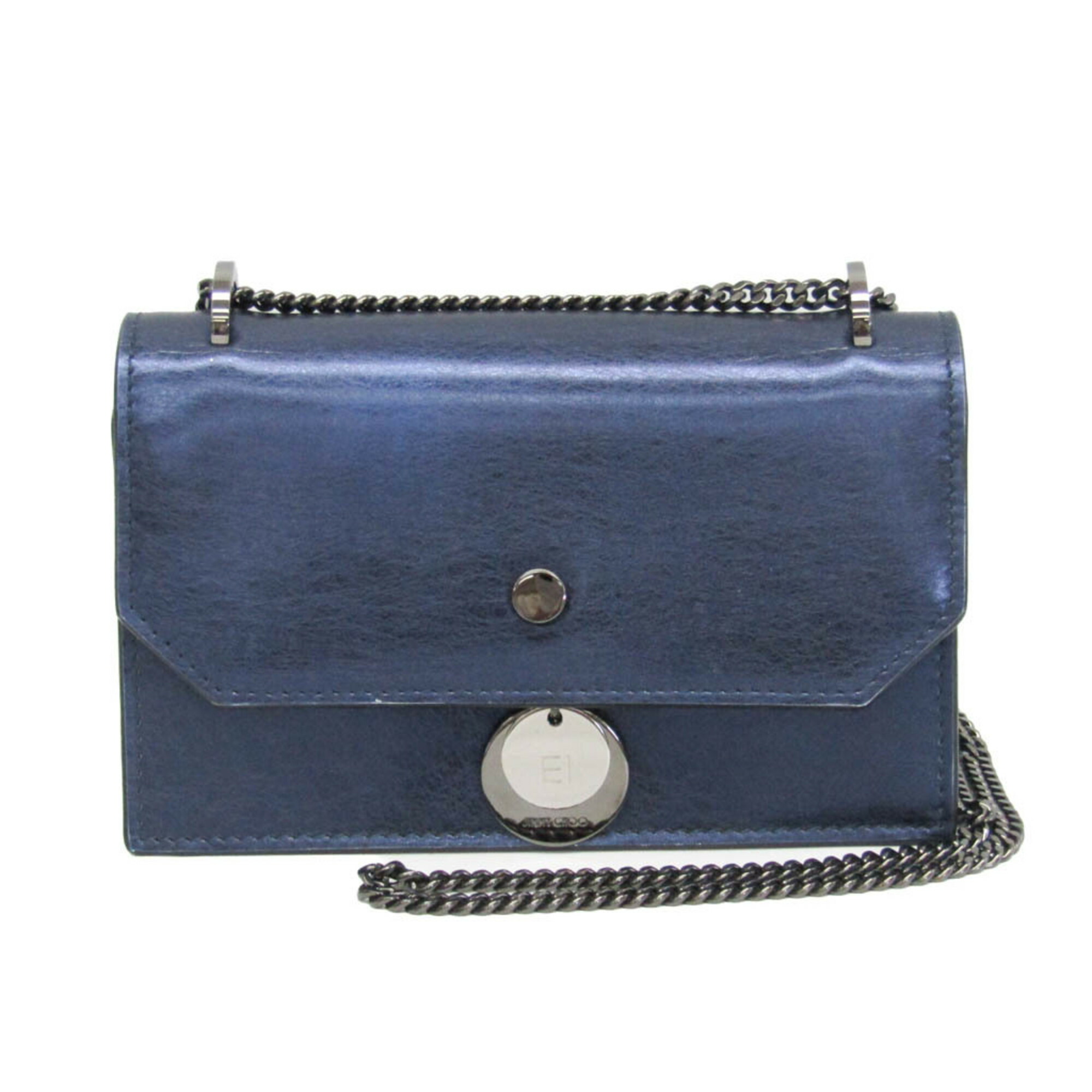 ジミーチュウ(Jimmy Choo) フィンリー FINLEY 0C2585 レディース レザー ショルダーバッグ メタリックパープル【中古】