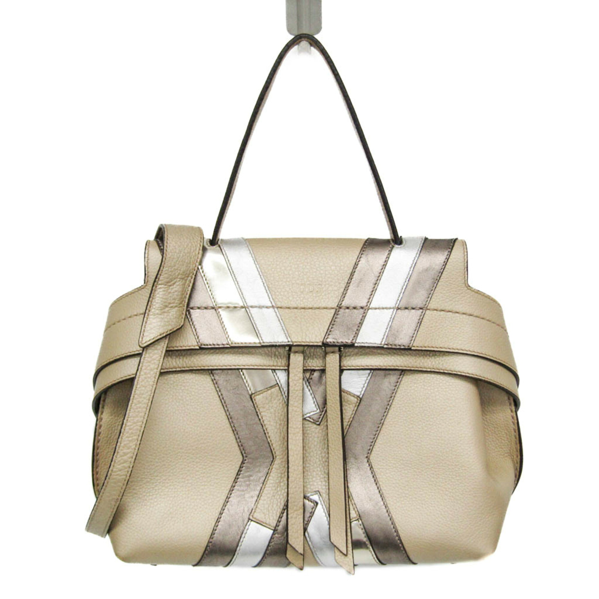 トッズ(Tod\'s) WAVE BAG 日本限定 レディース レザー ハンドバッグ,ショルダーバッグ シャンパンゴールド,メタリックブロンズ,シルバー【中古】|eLady
