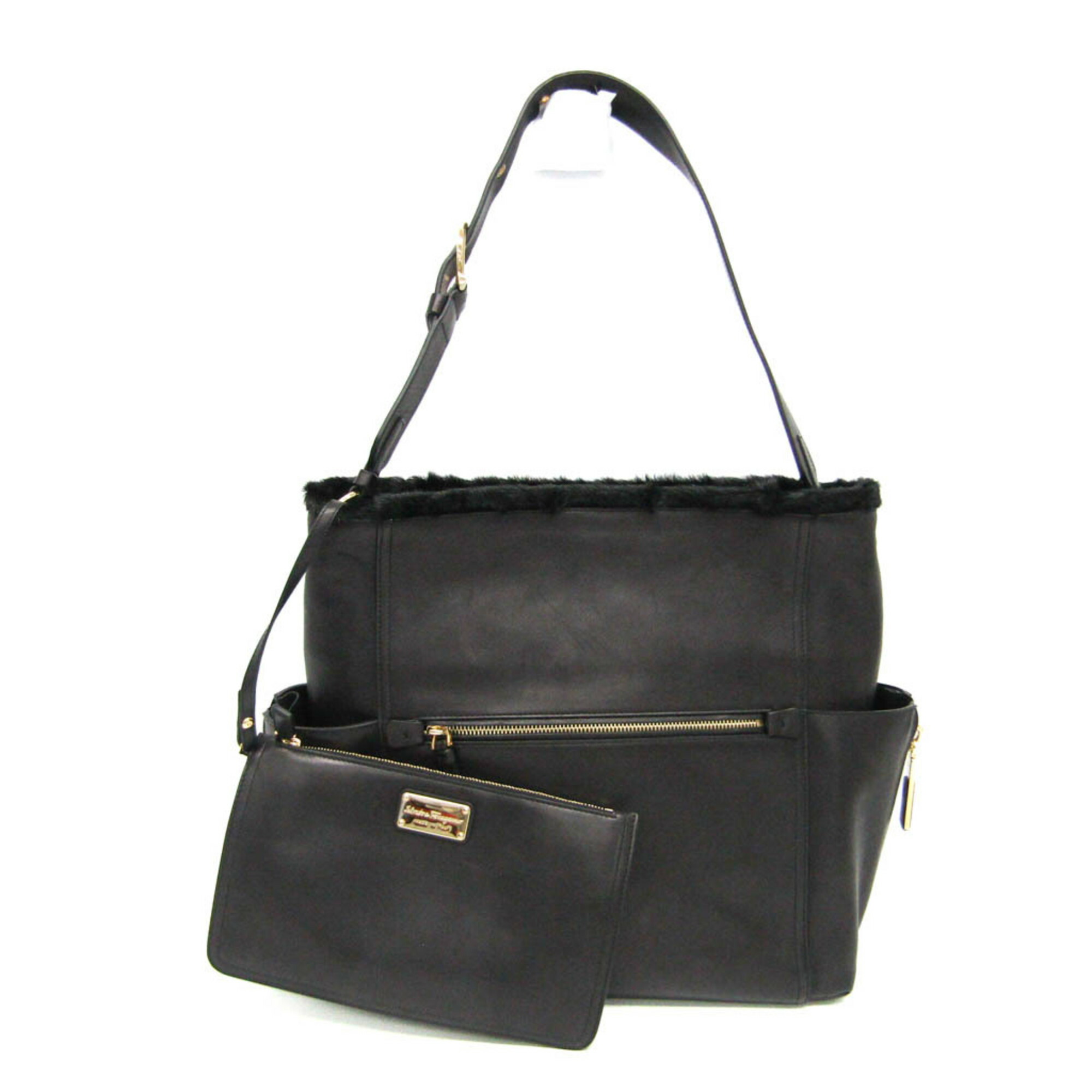 サルヴァトーレ・フェラガモ(Salvatore Ferragamo) RG-21 G839 レディース レザー,レザー トートバッグ ブラック【中古】
