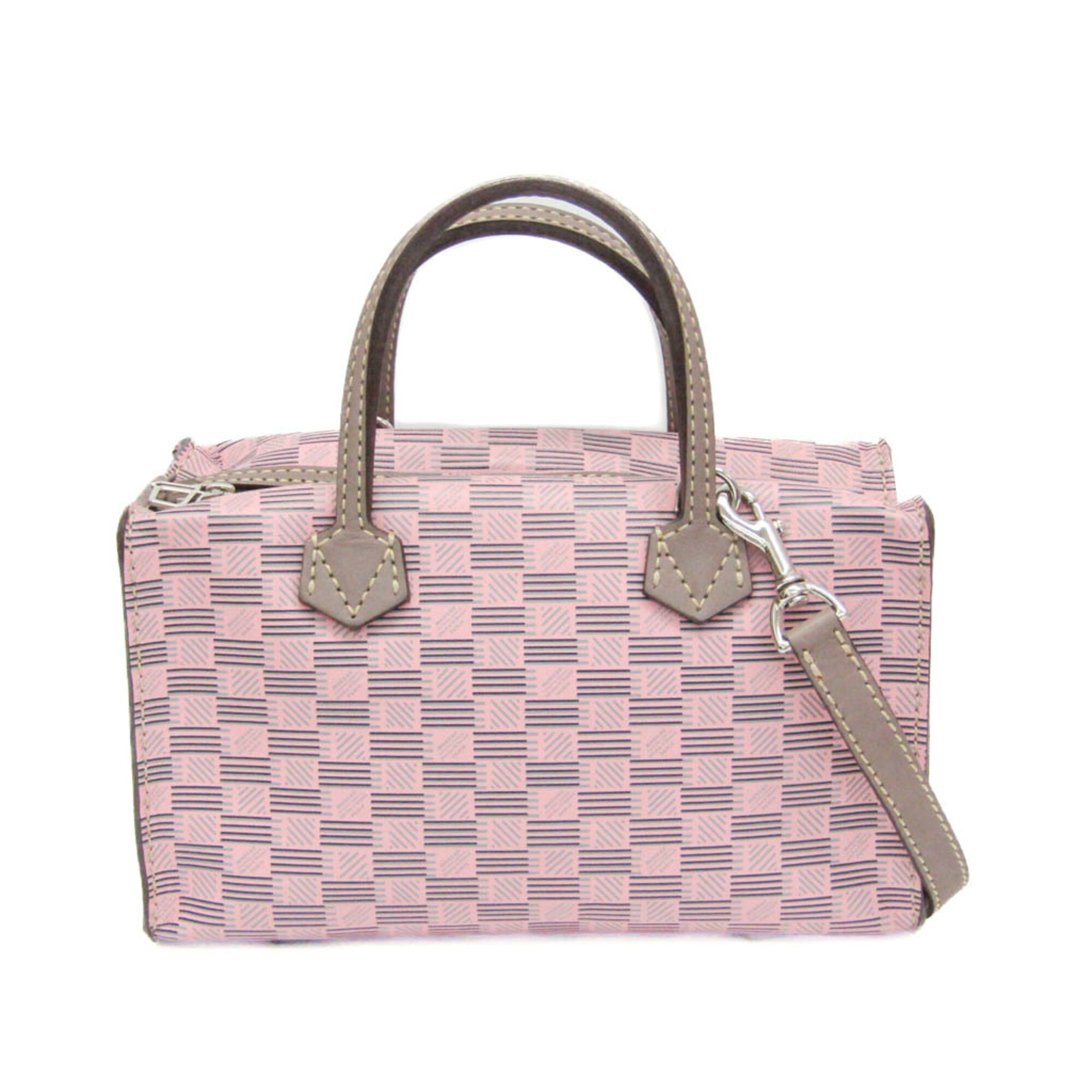 モロー(Moreau) POLOCHON Small Size レディース レザー ハンドバッグ,ショルダーバッグ グレー,ピンク【中古】
