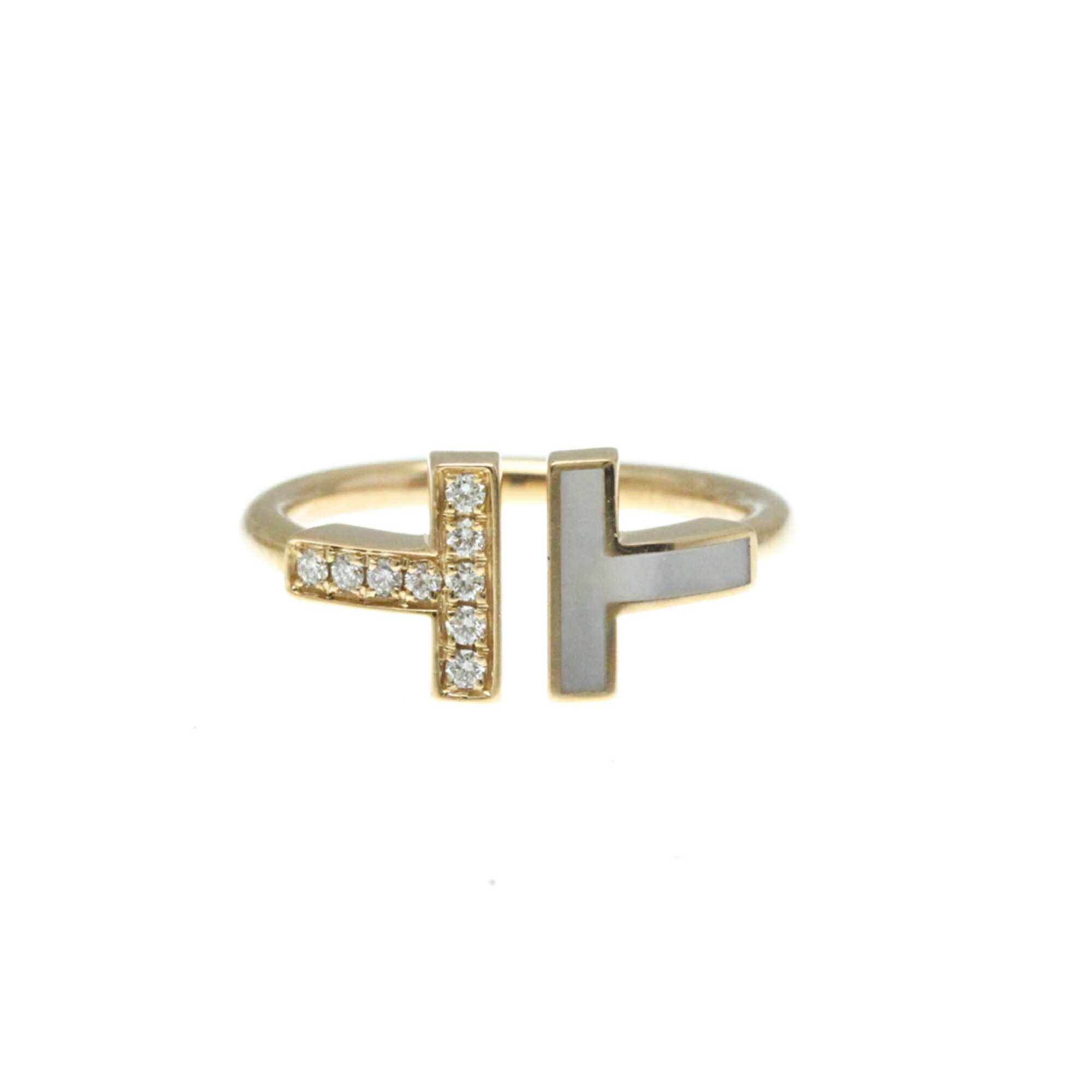 ■Tiffany&Co.■ダイヤ＆マザーオブパールローズゴールド リング Tiffany T Wire Ring in Rose Gold with Diamonds and Mother-of