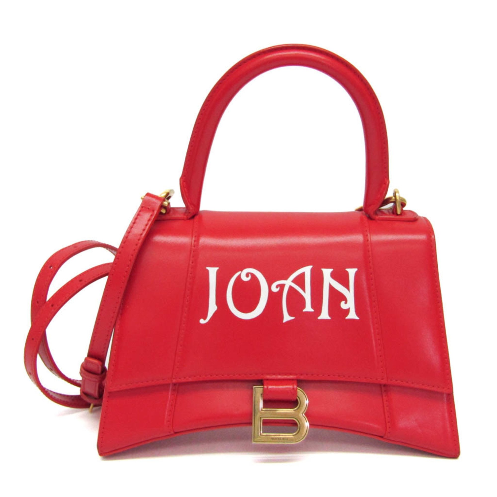 バレンシアガ(Balenciaga) アワーグラス 593546 レディース レザー ハンドバッグ,ショルダーバッグ レッド【中古】