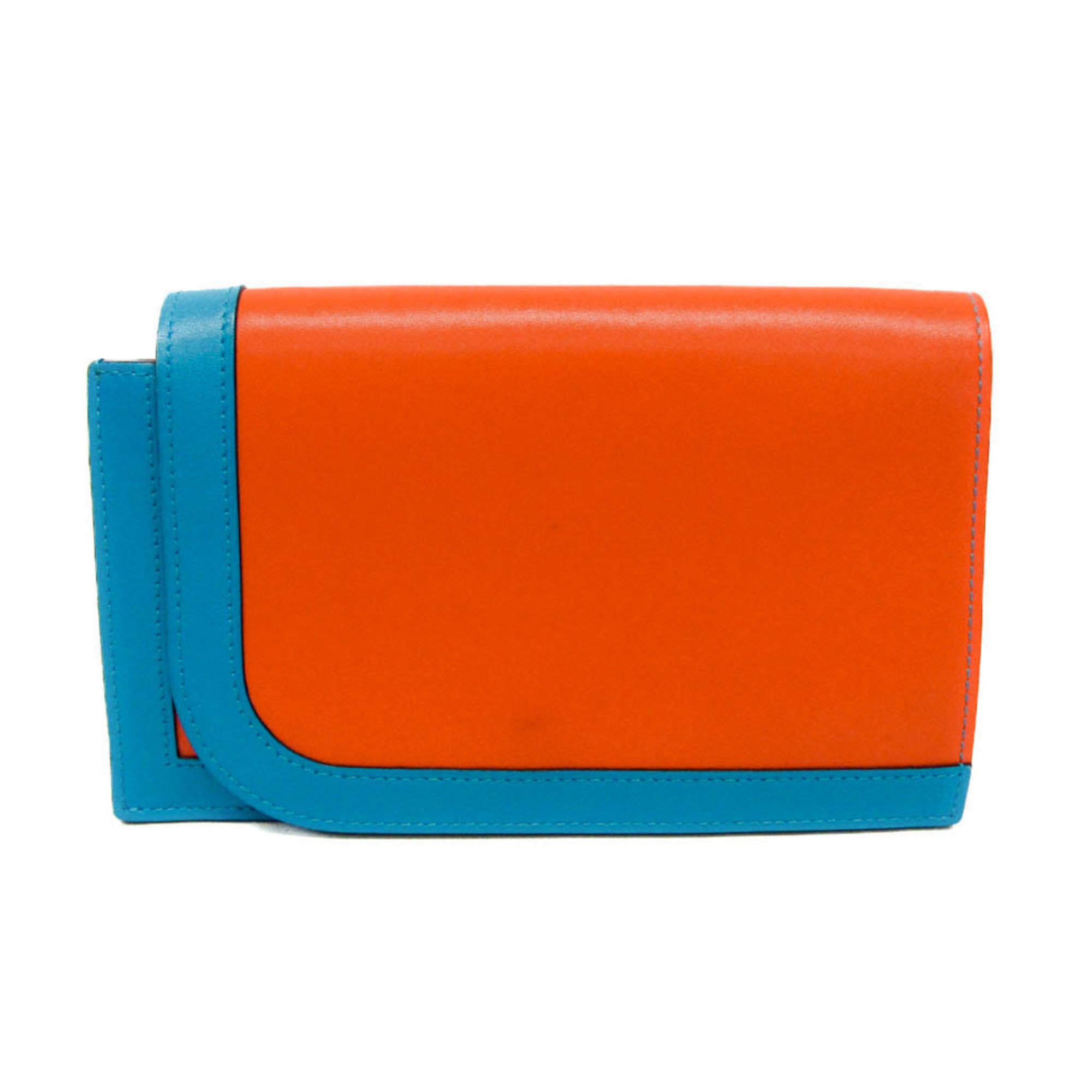 エルメス(Hermes) カマイユ ロングウォレット メンズ,レディース レザー 長財布（二つ折り） ブルーサフィール,オレンジ【中古】
