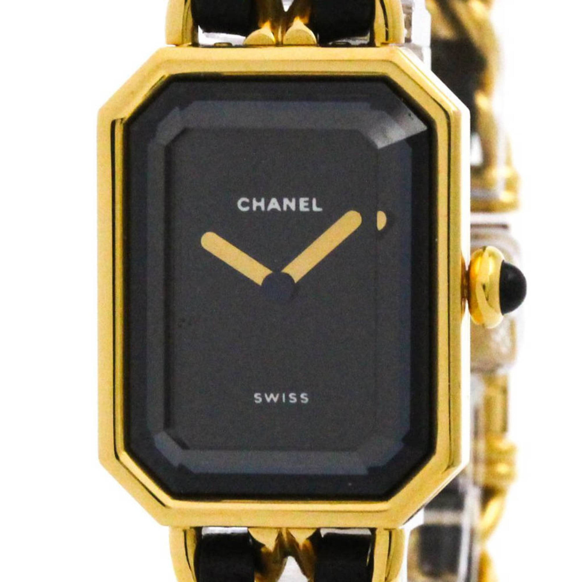 シャネル (CHANEL) プルミエール L 大いさ ゴールドお皿 なめし革 石英 レディース 時辰儀 H0001【中古】