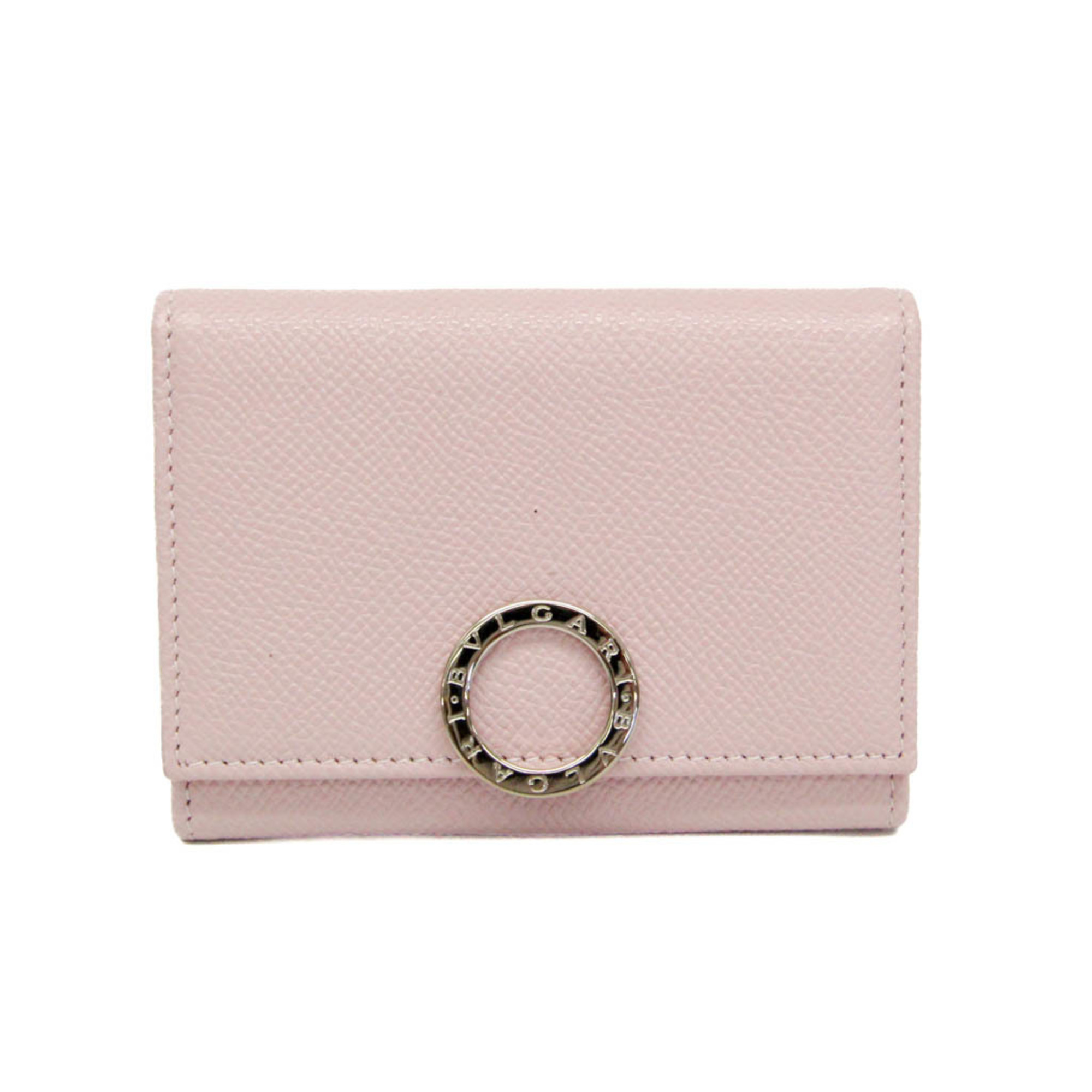 ブル小峡谷(Bvlgari) ブルガリブルガリ 30421 なめし革 歌留多入れもの ともし火サクラ色【中古】