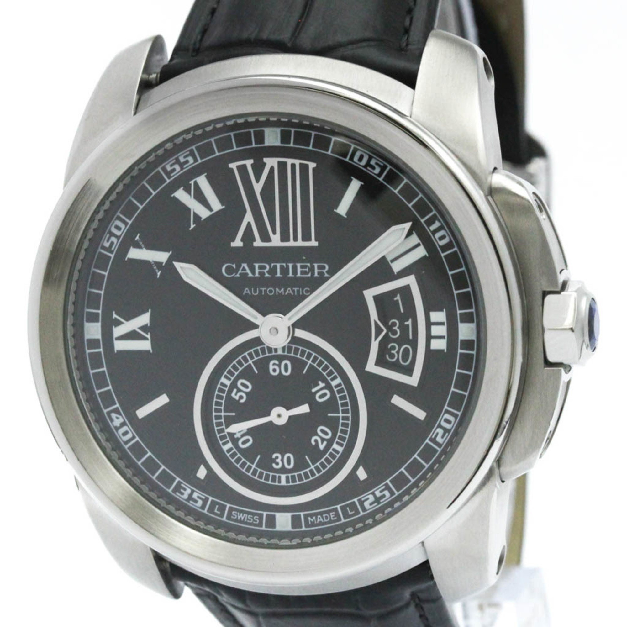 カルティエ (CARTIER) カリブル ドゥ カルティエ ステンレススチール レザー 自動巻き メンズ 時計 W7100014 (外装仕上げ済み)【中古】