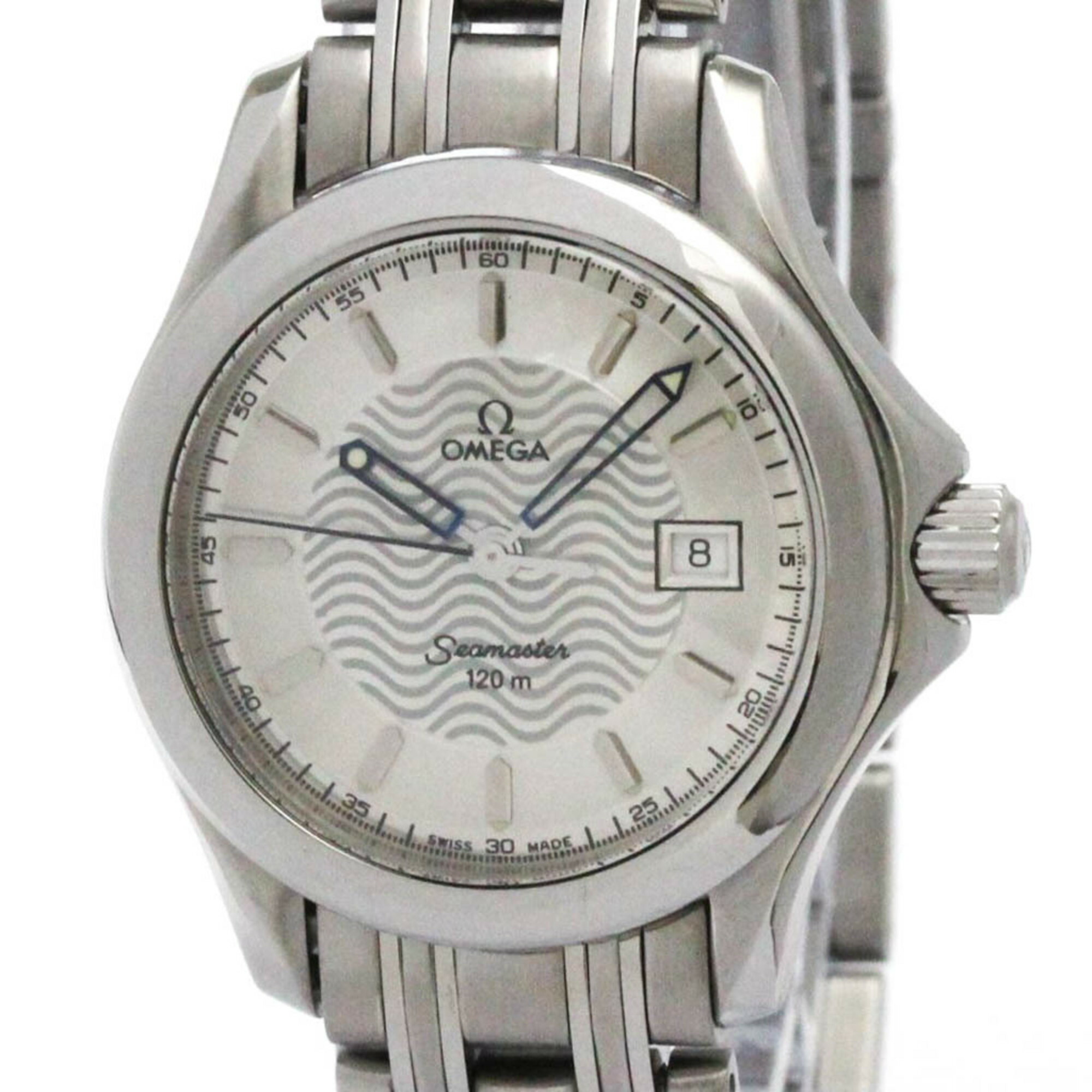 ゼロ (OMEGA) シーマスター 120M ステンレス鋼スチール写真 石英 レディース 時辰儀 2571.31 (飾りつけ入眼済み)【中古】