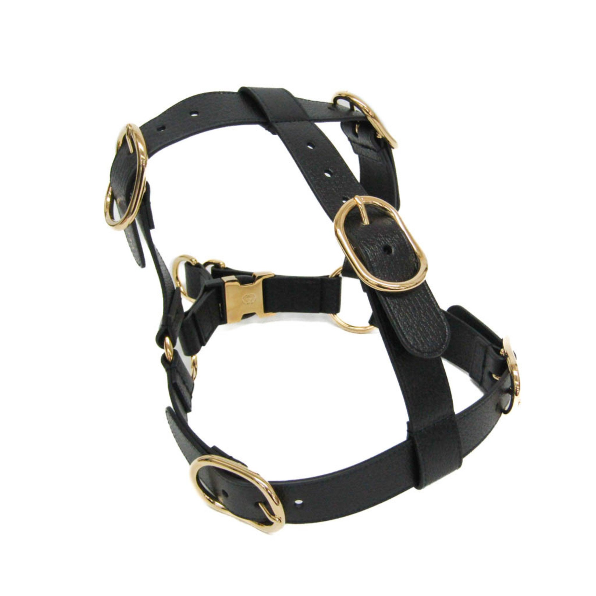 GUCCI 犬用　ハーネス　Lサイズ GUCCI グッチ ペット 犬 ハーネス 胴輪 レザー ブラック 黒