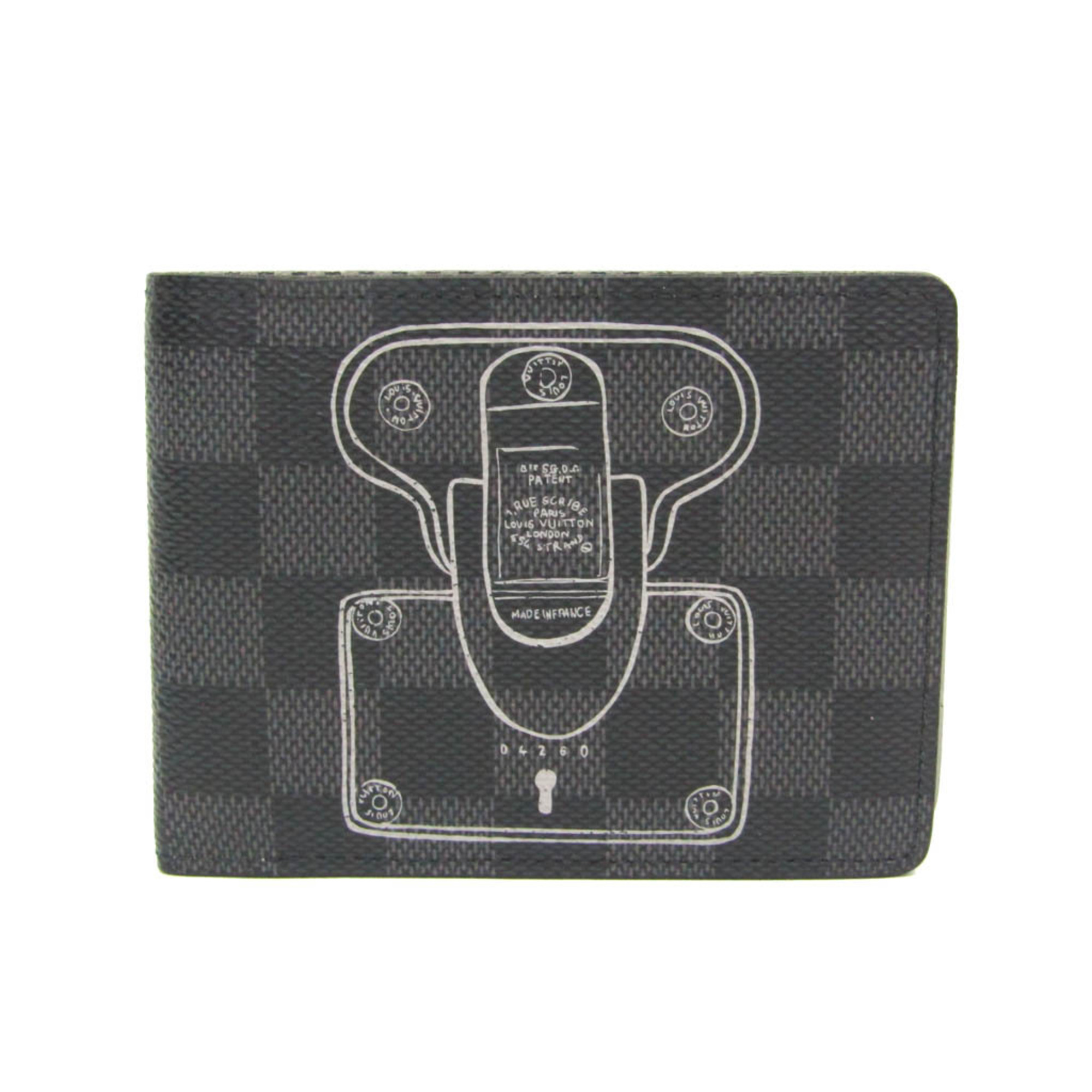 ルイヴィトン　ダミエグラフィット　二つ折り財布　ミュルティプル　札入れ　PVC 楽天市場】ルイヴィトン 二つ折り札入れ(小銭入れなし) ダミエ