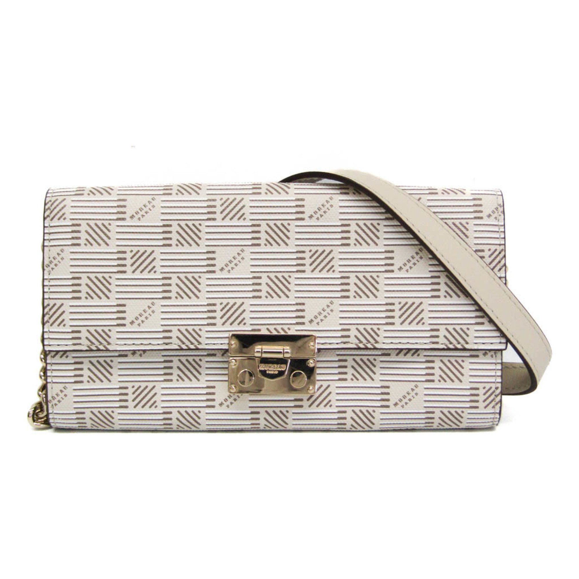 モロー(Moreau) GIGI PHONE CLUTCH レディース レザー クラッチバッグ,ショルダーバッグ ライトベージュ【中古】