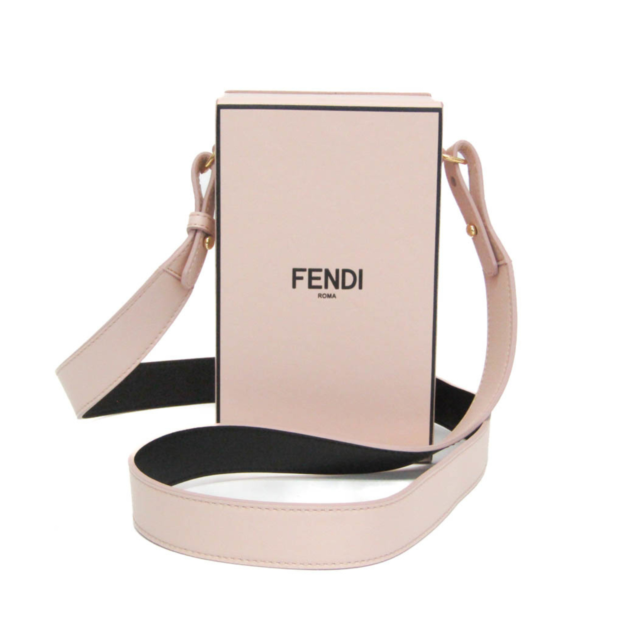 フェンディ(Fendi) ボックス席 8BT339 レディース なめし革 ショルダーバッグ サクラ色【中古】