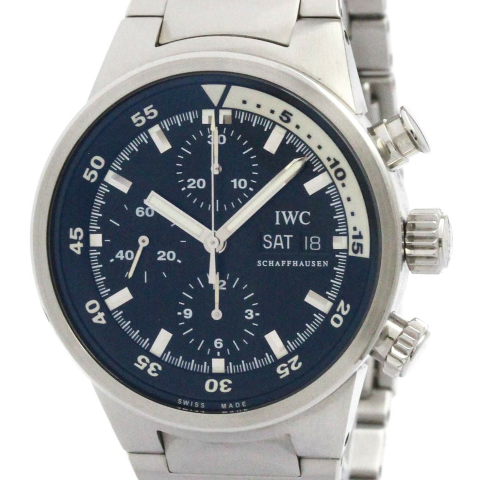 (IWC) アクアタイマー クロノグラフ ステンレス鋼スチール写真 自動小銃一巻き メンズ 時辰儀 IW371928 (飾りつけ大成済み)【中古】