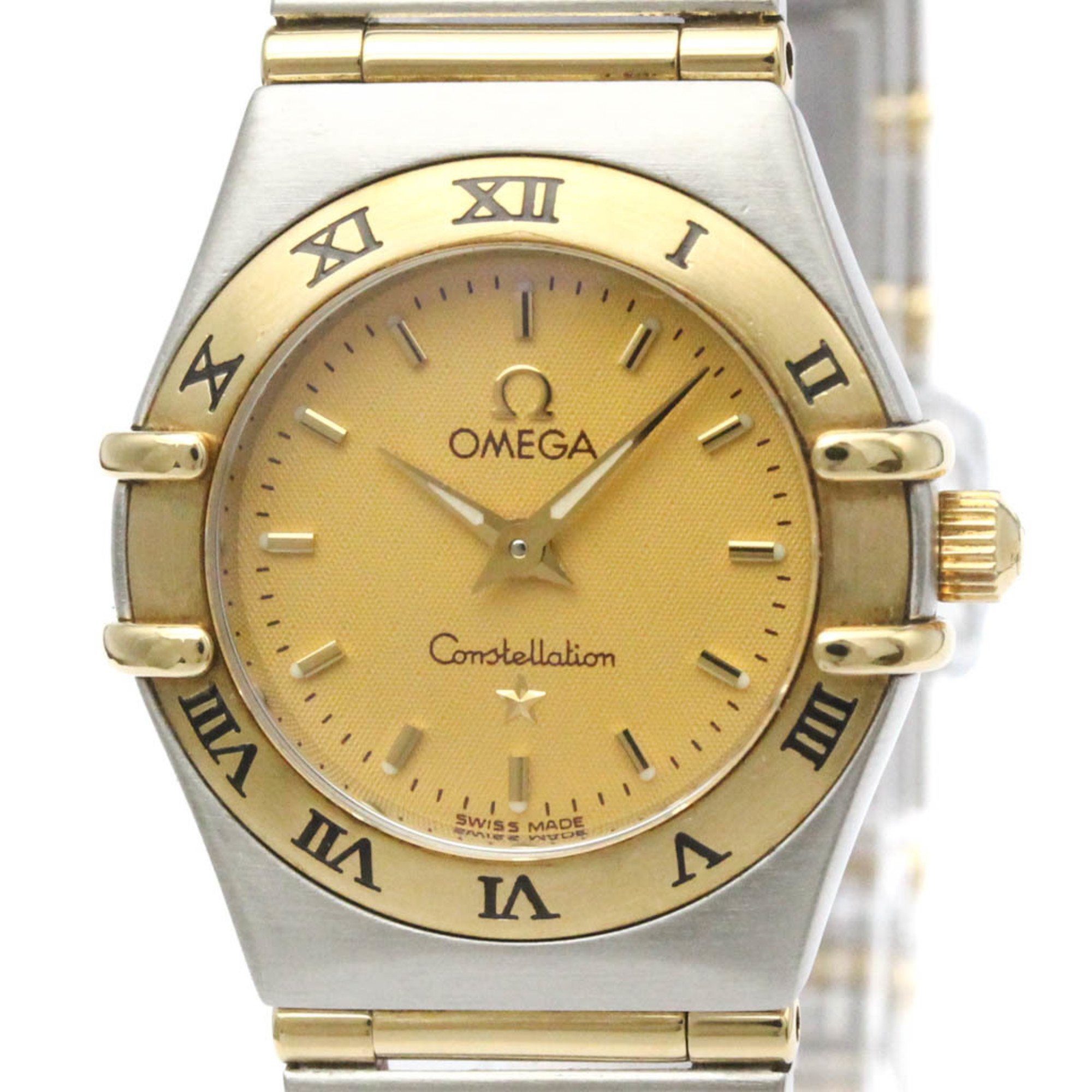 ゼロ (OMEGA) コンステレーション K18 ゴールド ステンレス鋼スチール写真 石英 レディース 時辰儀 1262.10 (飾りつけ完成済み)【中古】