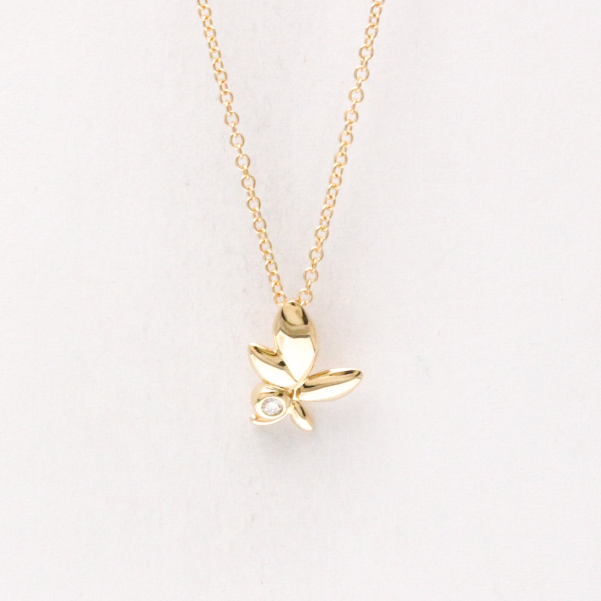 ティファニー(Tiffany) K18ピンクゴールド(K18PG) ダイヤモンド メンズ,レディース ファッション ペンダントネックレス (ピンクゴールド(PG)) オリーブリーフ ダイヤモンド ネックレス【中古】