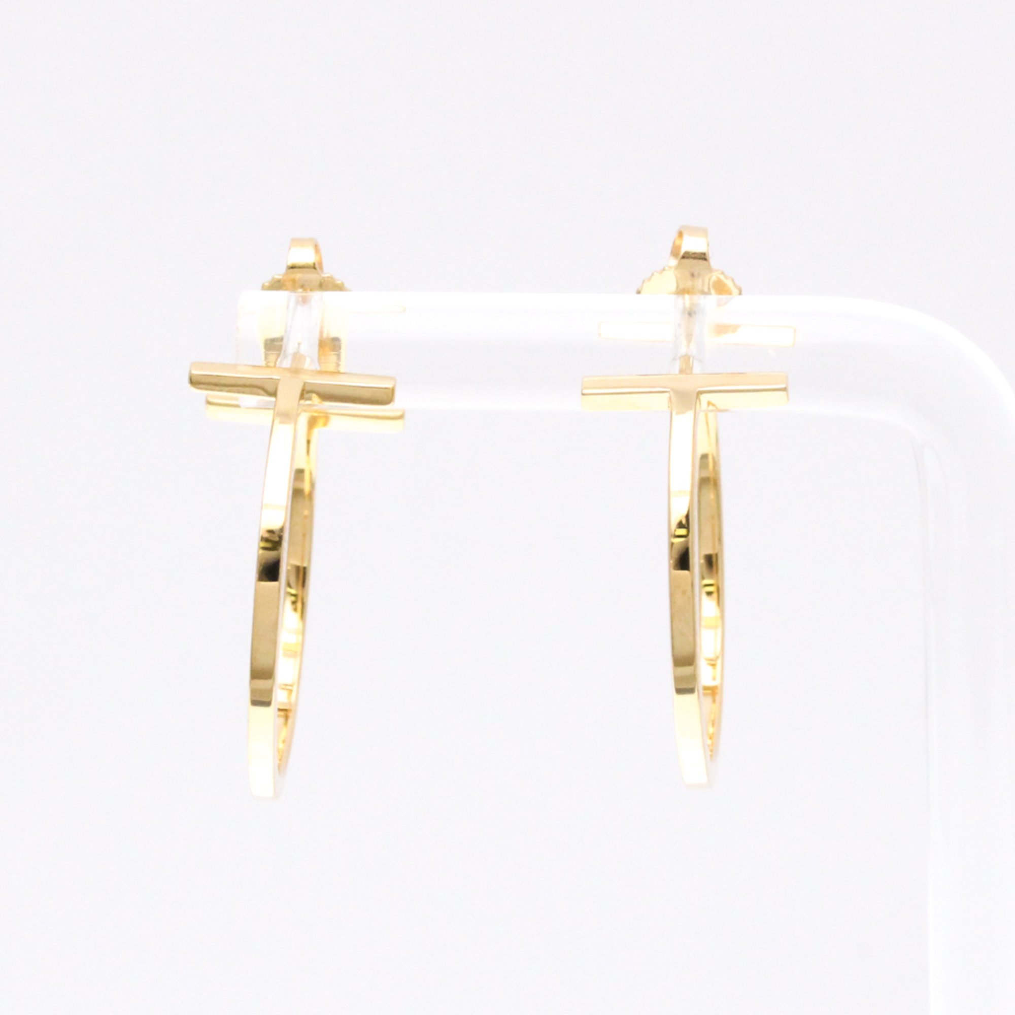 楽天市場】ティファニー Tワイヤー フープ ラージ ピアス K18イエロー  