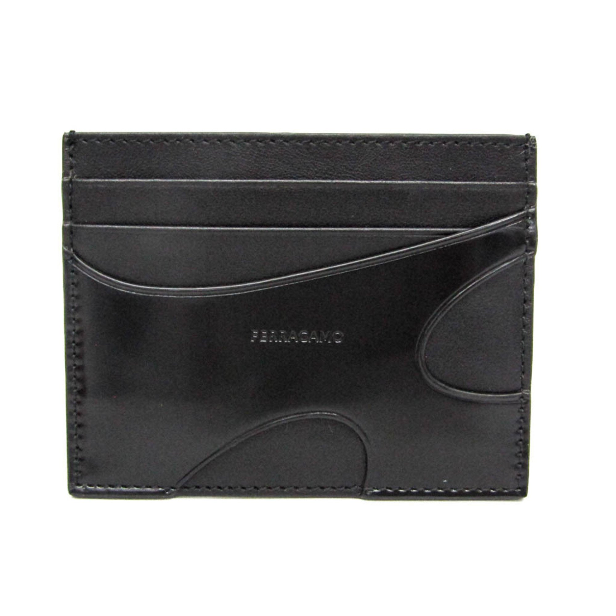 サルヴァトーレ・フェラガモ(Salvatore Ferragamo) JL-66 1261 なめし革 歌留多入れもの 黒いこと【中古】