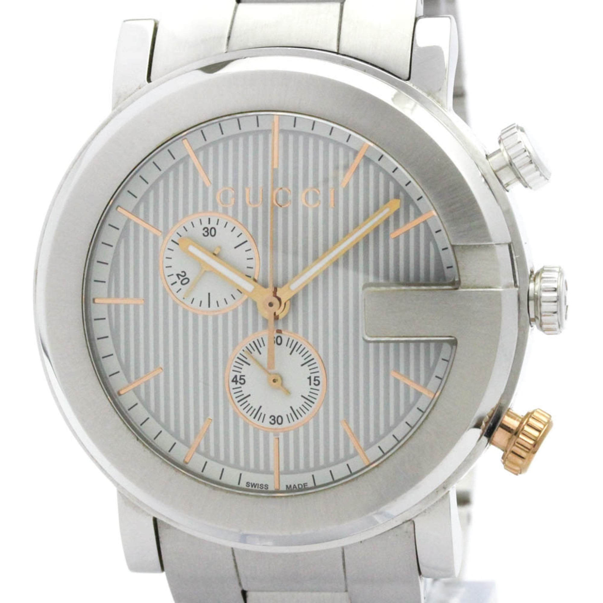 グッチ (GUCCI) Gクロノ ステンレススチール クォーツ メンズ 時計 YA101360 101M【中古】