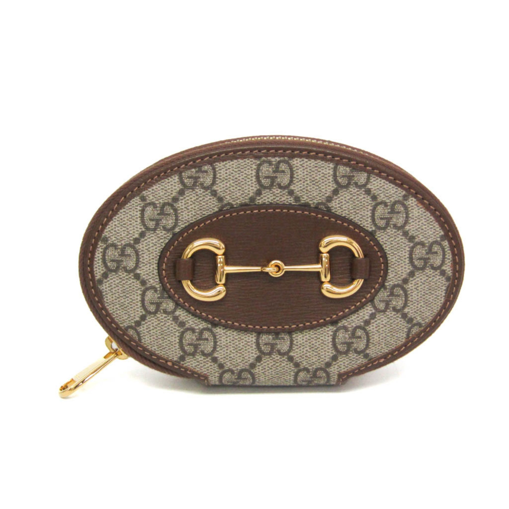 グッチ(Gucci) GGスプリーム ホースビット 1955 622040 レディース レザー,PVC 小銭入れ・コインケース ベージュ,ブラウン【中古】 25,304円