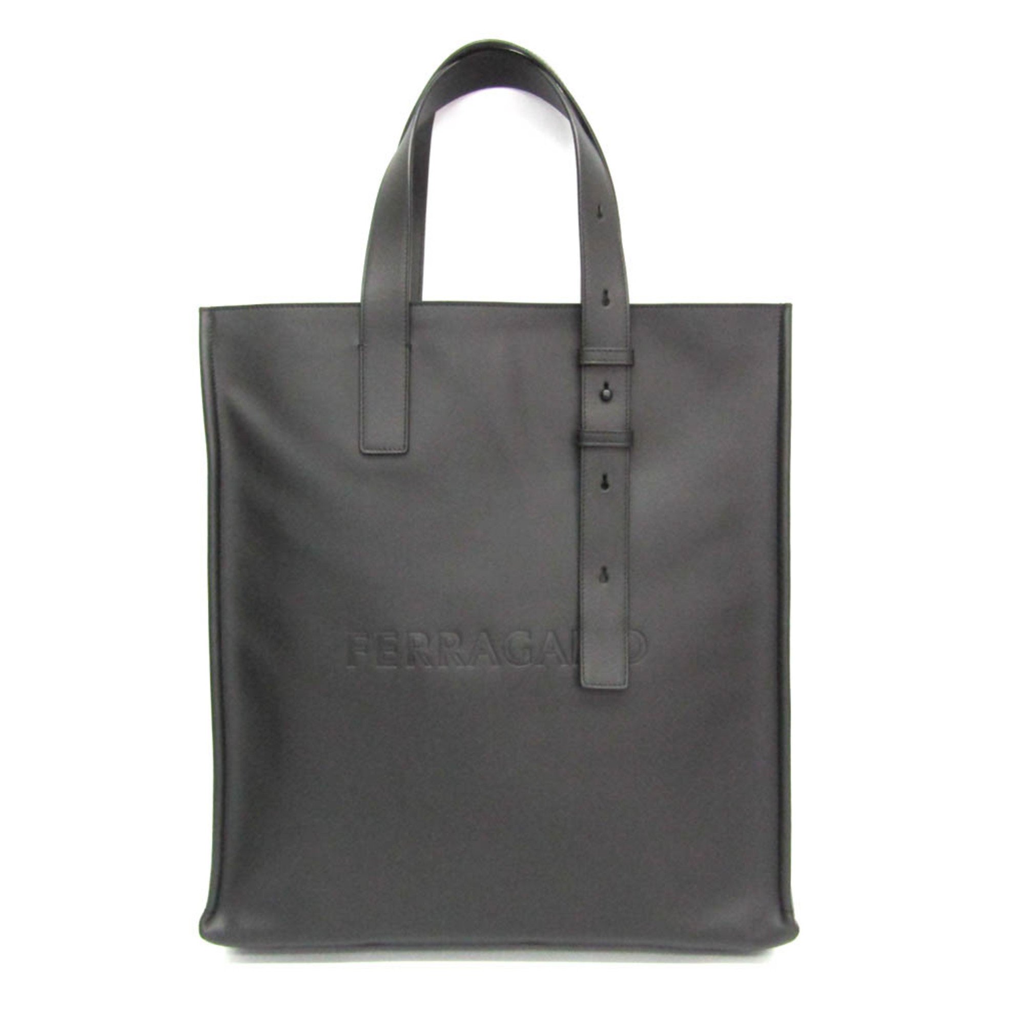 サルヴァトーレ・フェラガモ(Salvatore Ferragamo) GG 241435 メンズ なめし革 トートバッグ 黒いこと【中古】