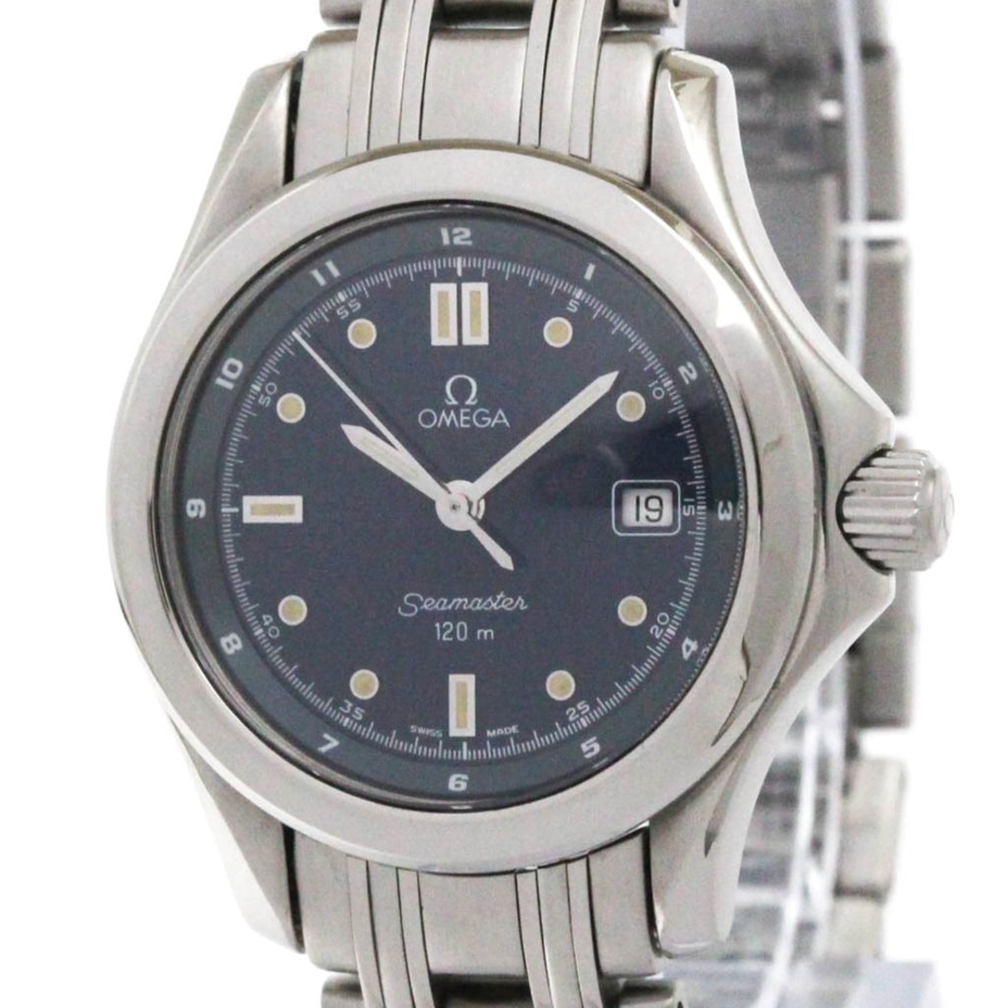 ゼロ (OMEGA) シーマスター 120M ステンレス鋼スチール写真 石英 レディース 時辰儀 2571.80 (飾りつけ入眼済み)【中古】