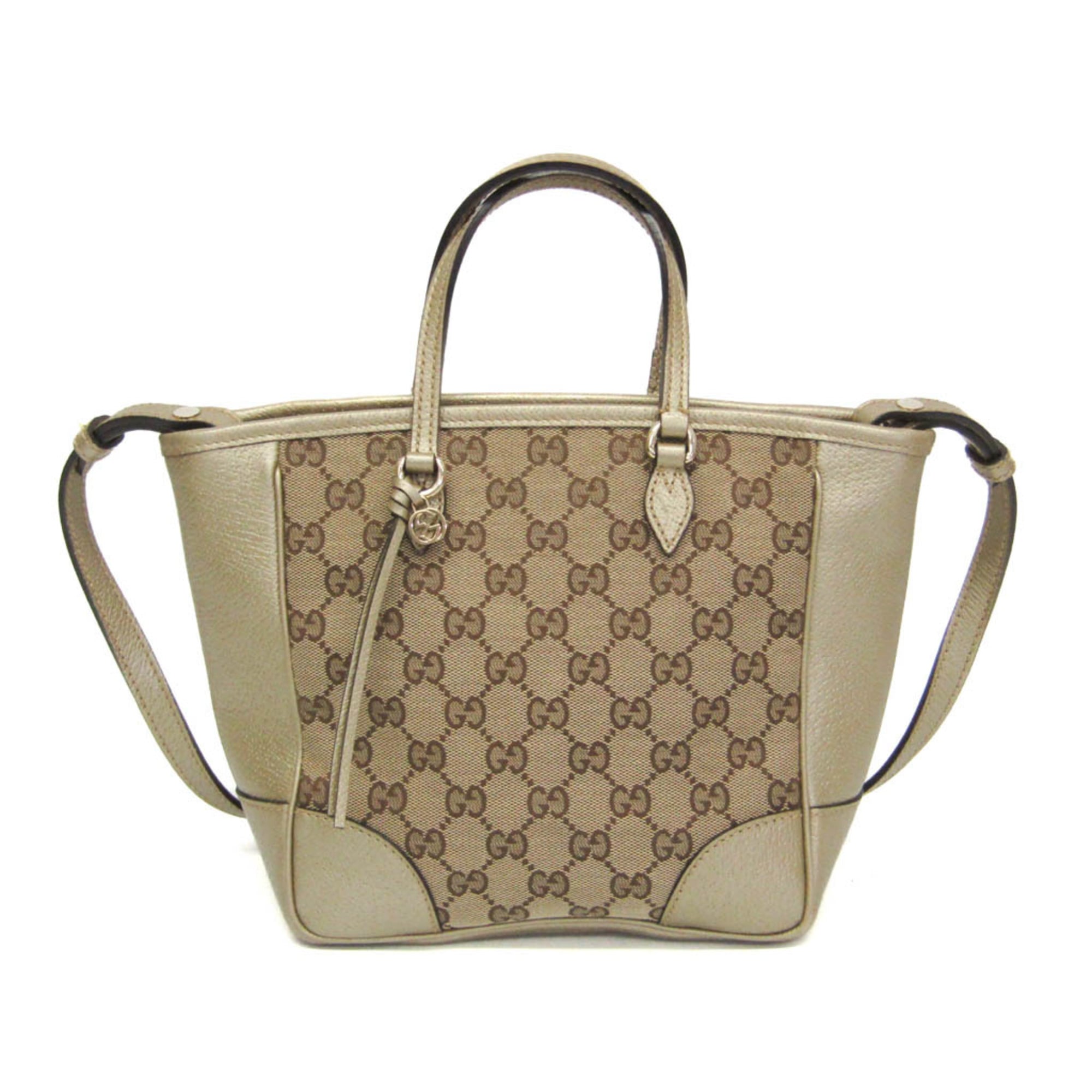 グッチ(Gucci) GG帆布 ブリー スモール 353121 レディース GG帆布,なめし革 ハンドバック,ショルダーバッグ ゴールド,ベージュ【中古】