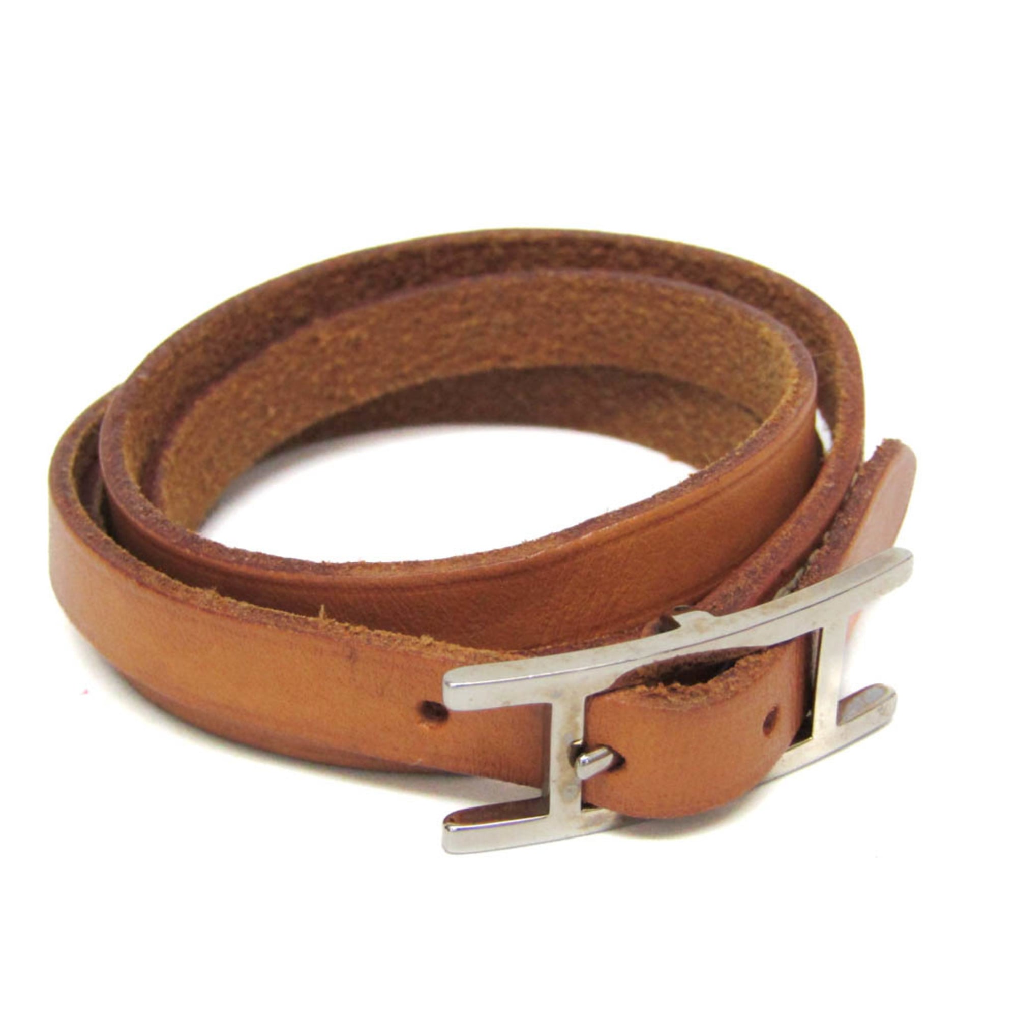 エルメス(Hermes) アピ チョーカー レザー,メタル 無し バングル シルバー,ブラック【中古】