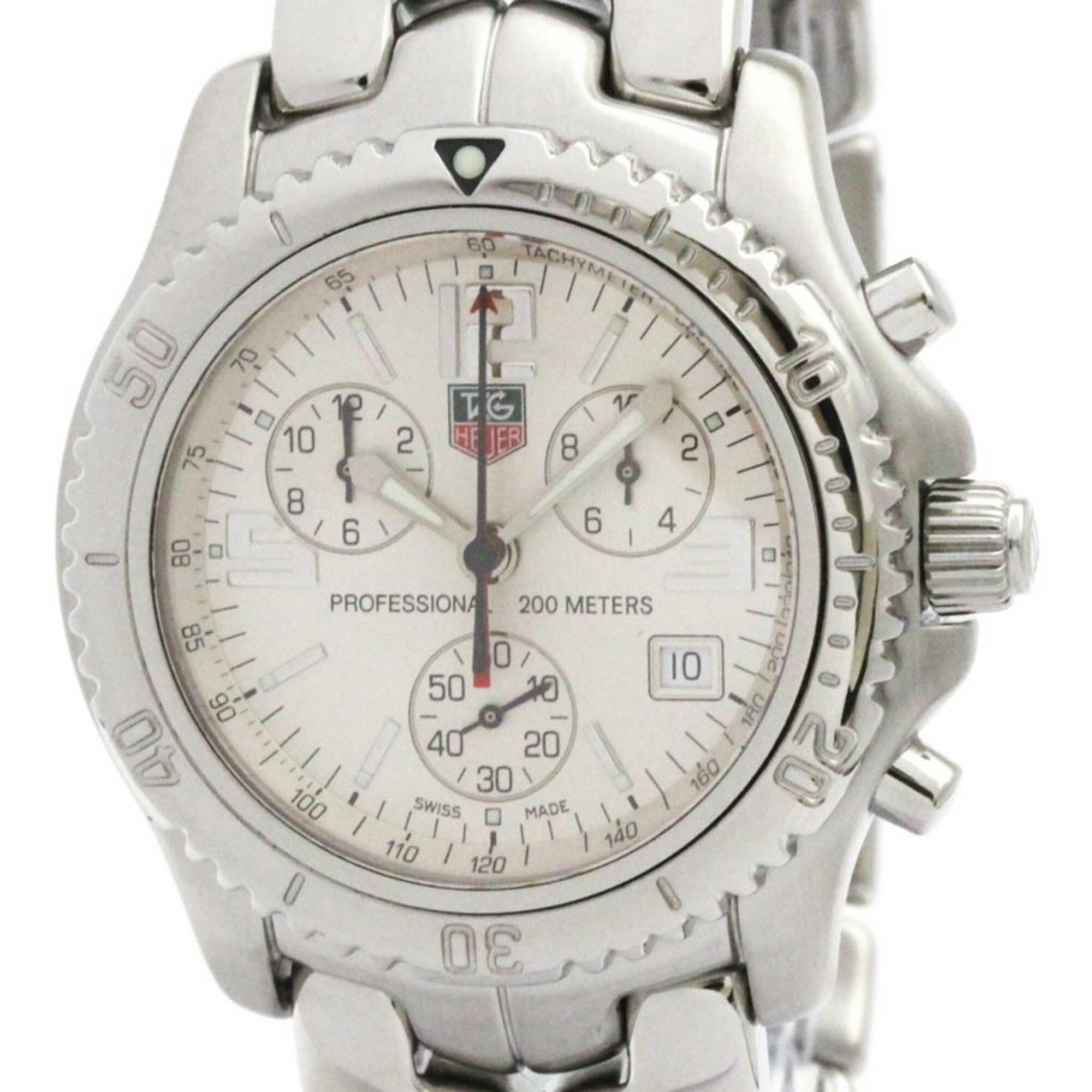 タグホイヤー (TAG HEUER) 繋がり クロノグラフ ステンレス鋼スチール写真 石英 メンズ 時辰儀 CT1112 (飾りつけ完成済み)【中古】