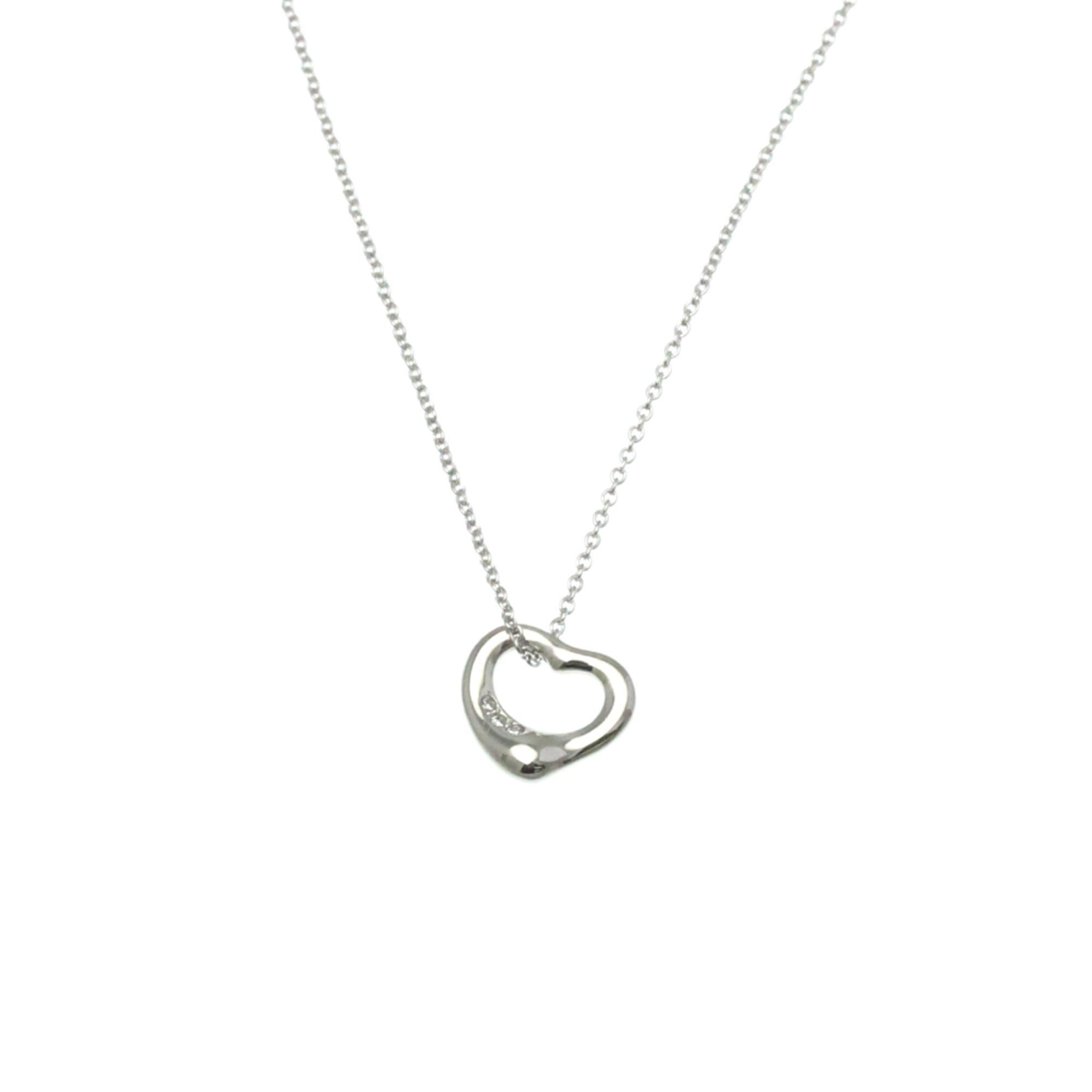 ティファニー(Tiffany) オープンハート プラチナ ダイヤモンド メンズ,レディース ファッション ペンダントネックレス (シルバー)【中古】