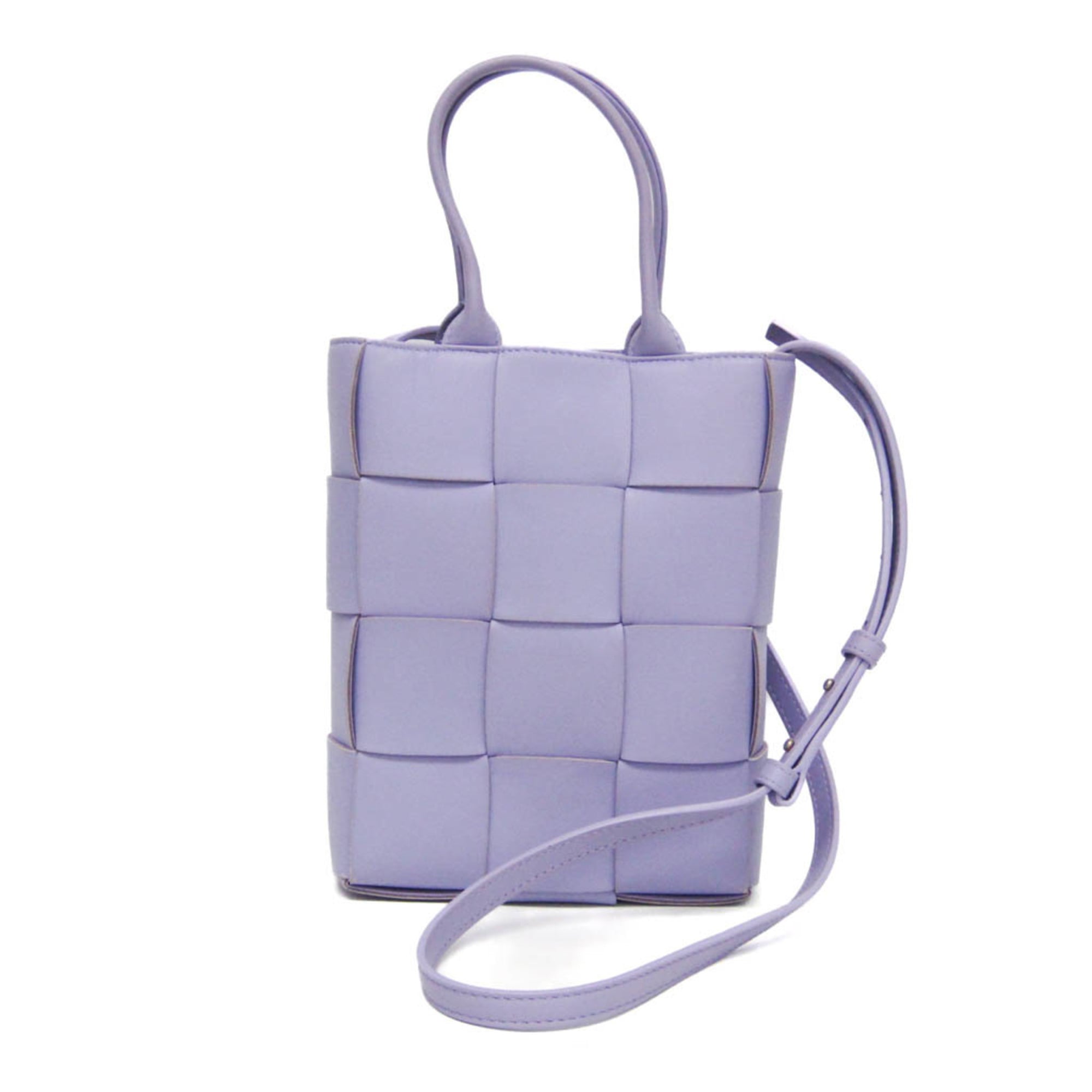 ボッテガ・ヴェネタ(Bottega Veneta) ミニテープ レディース なめし革 ショルダーバッグ,トートバッグ パープル【中古】