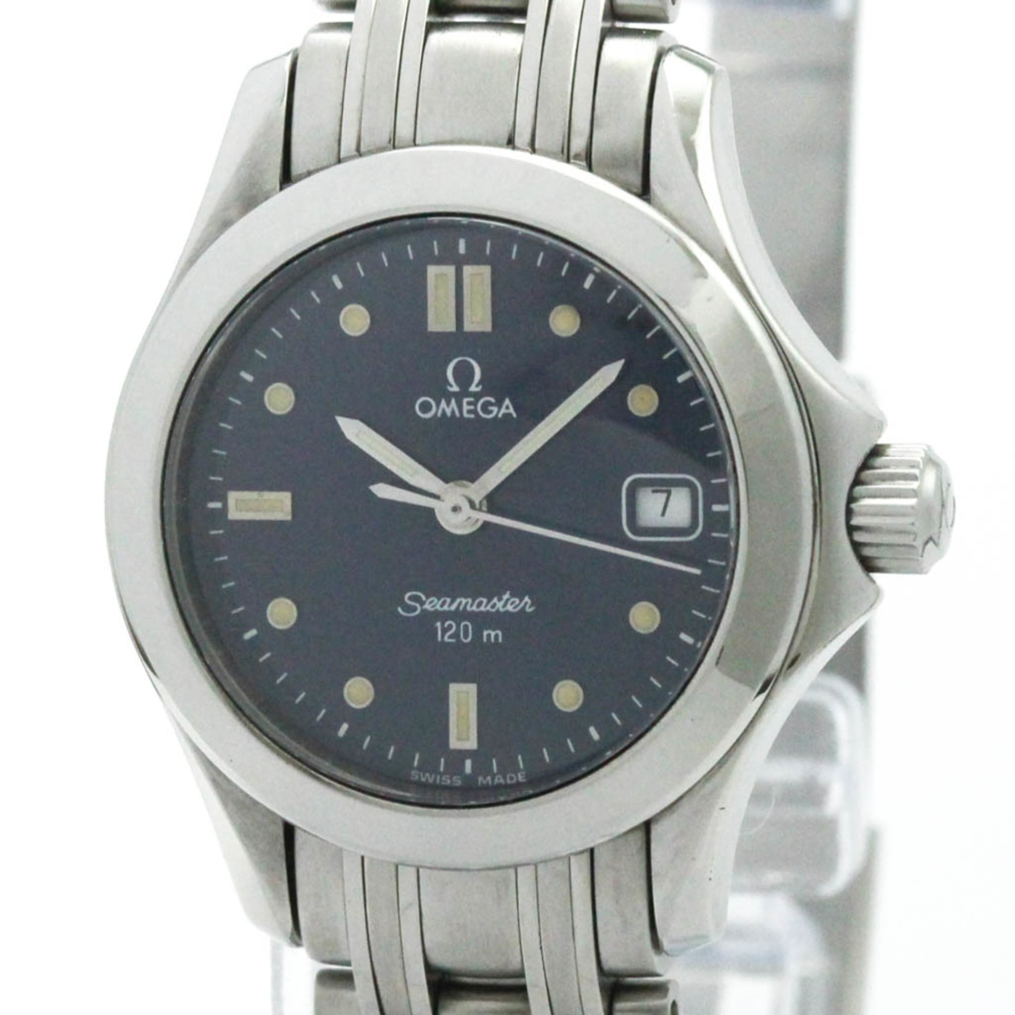 ゼロ (OMEGA) シーマスター 120M ステンレス鋼スチール写真 石英 レディース 時辰儀 2581.80 (飾りつけ入眼済み)【中古】