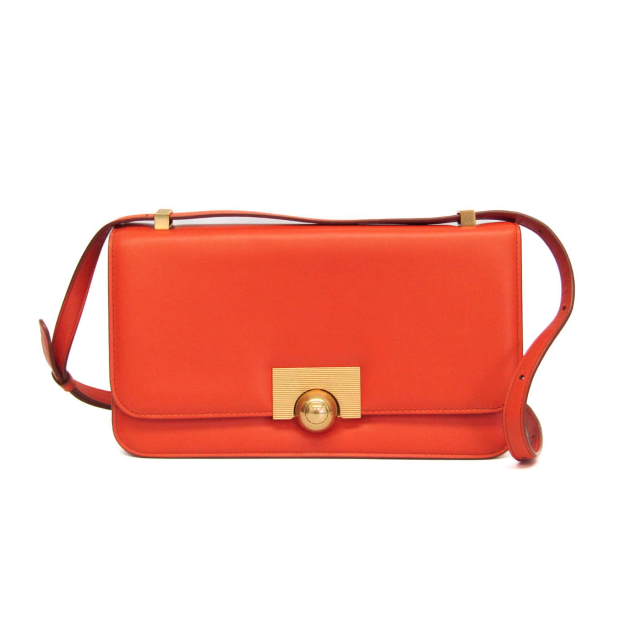 ボッテガ・ヴェネタ(Bottega Veneta) BVクラシック レディース レザー ショルダーバッグ オレンジ【中古】