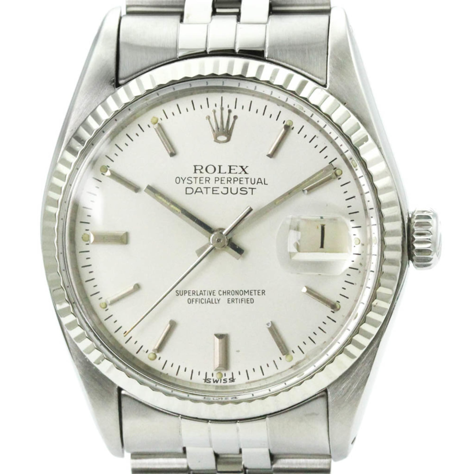 ロレックス (ROLEX) デイトジャスト K18 ホワイトゴールド ステンレススチール 自動巻き メンズ 時計 16014 (外装仕上げ済み)【中古】