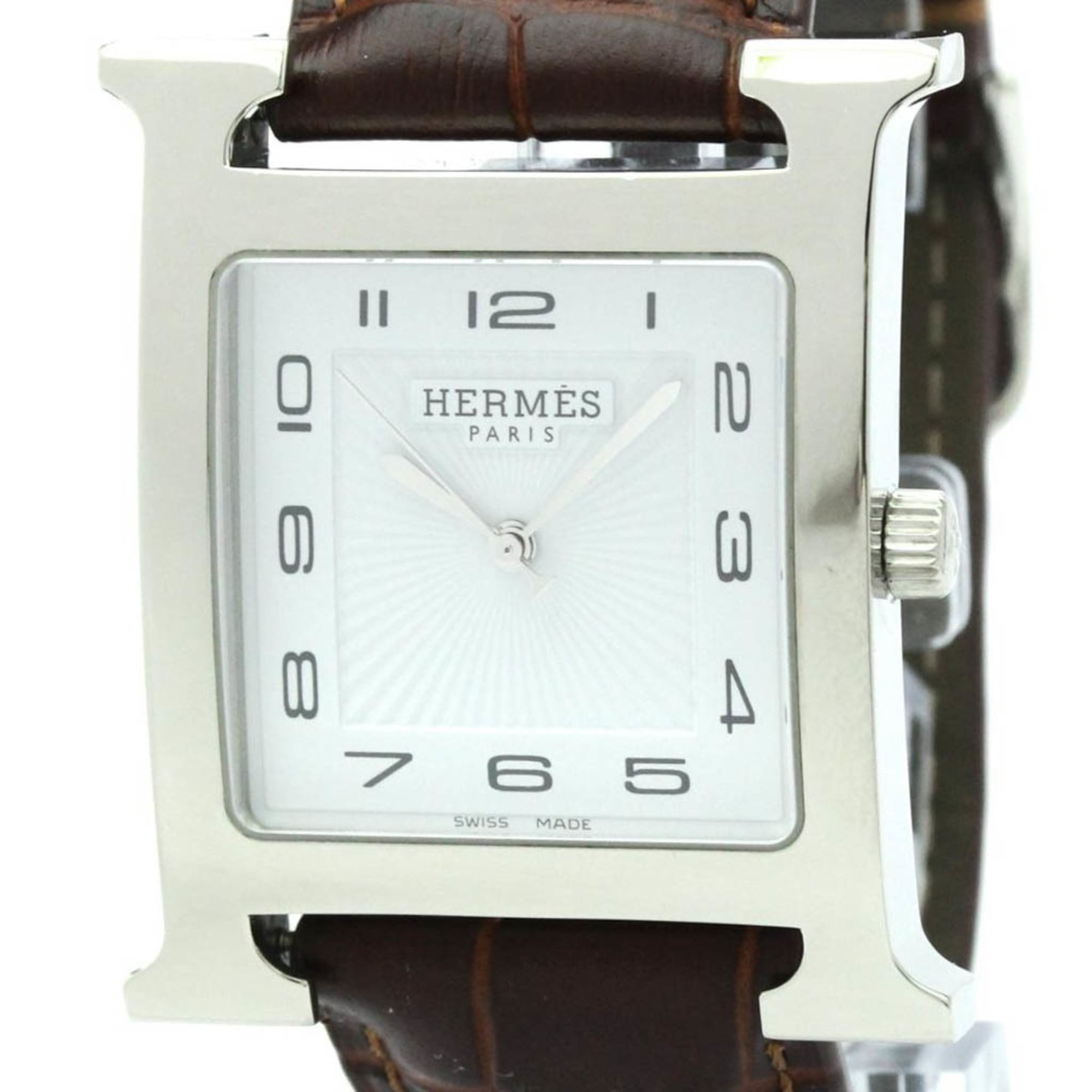 エルメス (HERMES) Hウォッチ ステンレススチール レザー クォーツ メンズ 時計 HH1.810 (外装仕上げ済み)【中古】
