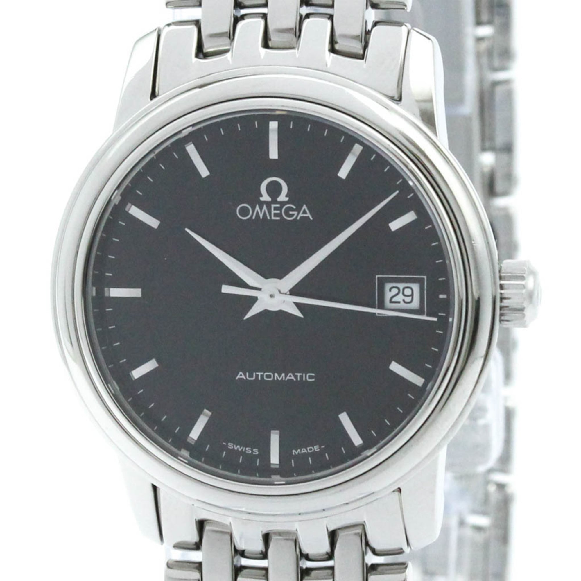 ゼロ (OMEGA) デ ヴィル プレ高座 ステンレス鋼スチール写真 自動小銃一巻き レディース 時辰儀 4590.50 (飾りつけ入眼済み)【中古】