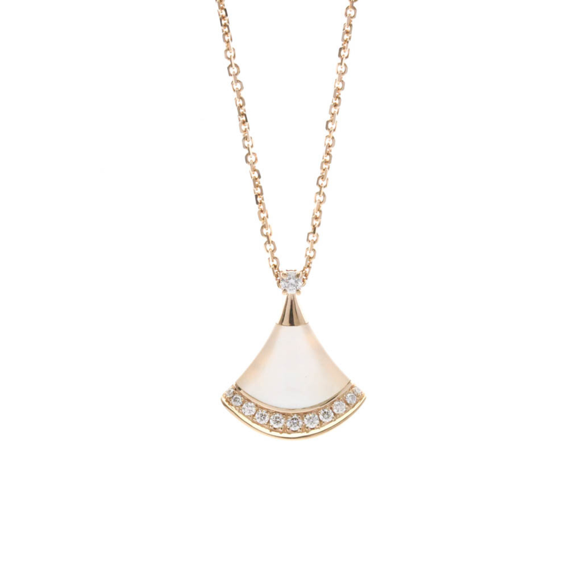 ブルガリ(Bvlgari) K18ピンクゴールド(K18PG) ダイヤモンド,マザーオブパール メンズ,レディース ファッション ペンダントネックレス (ピンクゴールド(PG)) ディーヴァドリーム ダイヤモンド ネックレス【中古】
