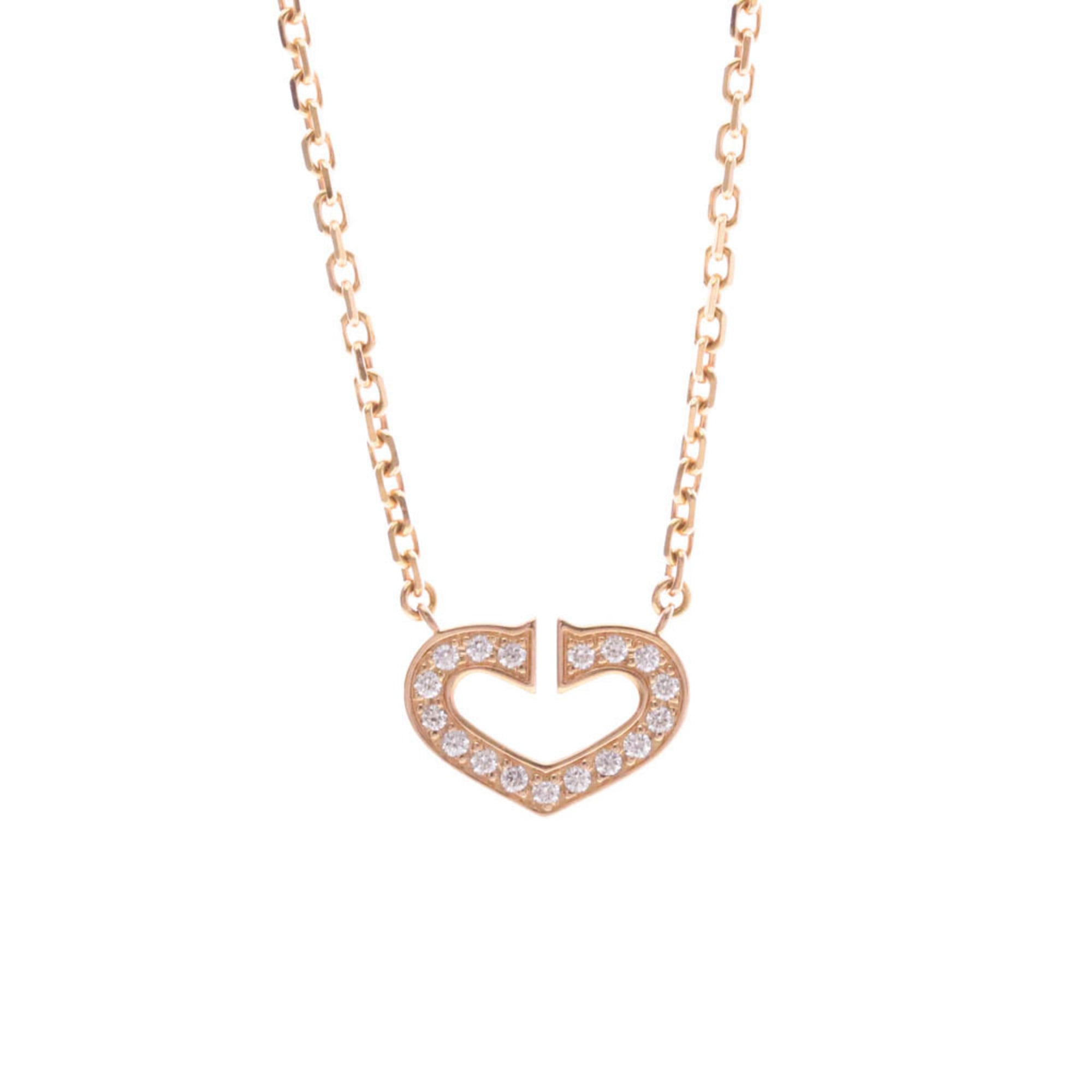 カルティエ(Cartier) K18ピンクゴールド(K18PG) ダイヤモンド メンズ,レディース ファッション ペンダントネックレス (ピンクゴールド(PG)) Cハート ダイヤモンド ネックレス【中古】 119,900円