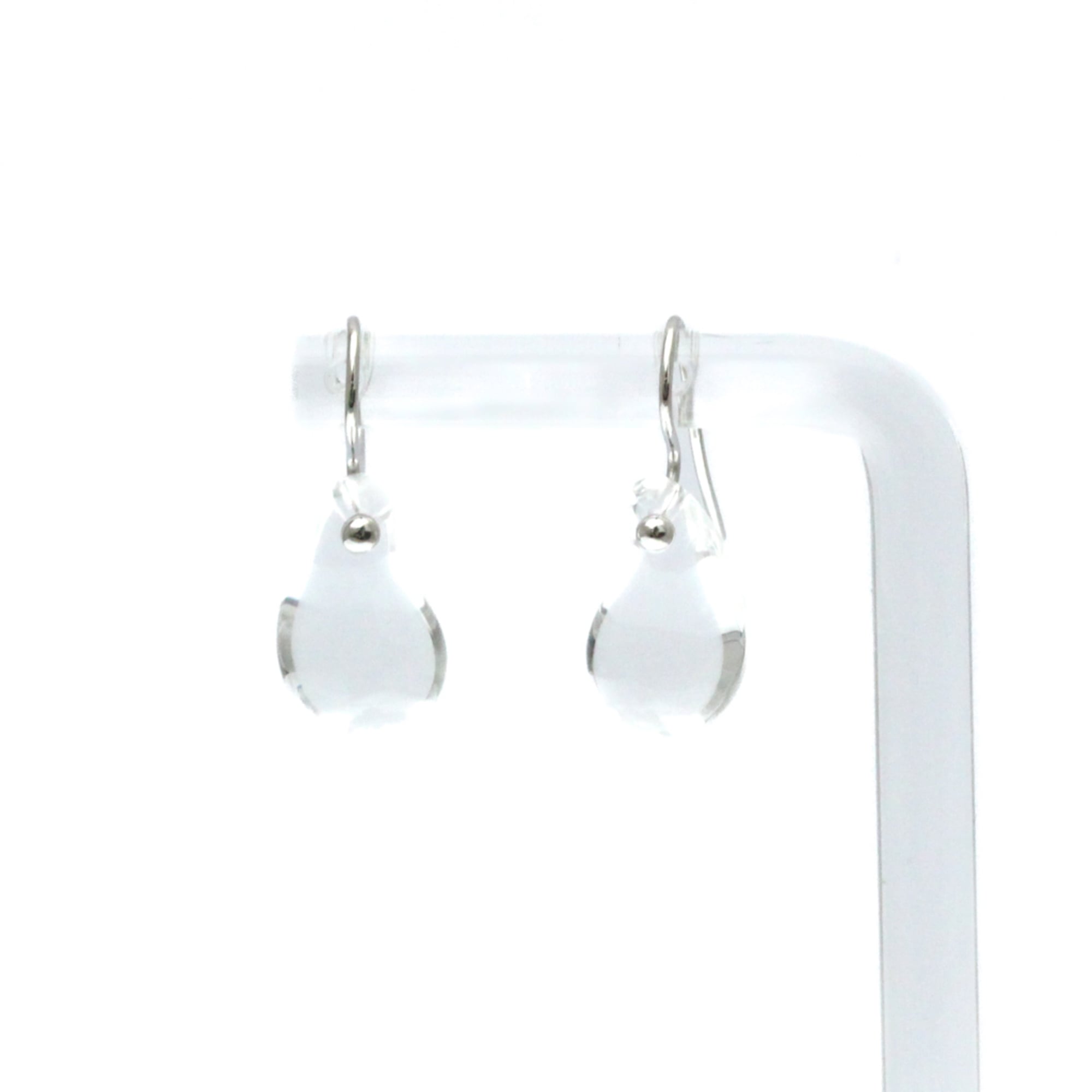 ティファニー(Tiffany) ティアドロップ クリスタル ピアス クリスタル K18ホワイトゴールド(K18WG) ドロップピアス シルバー【中古】